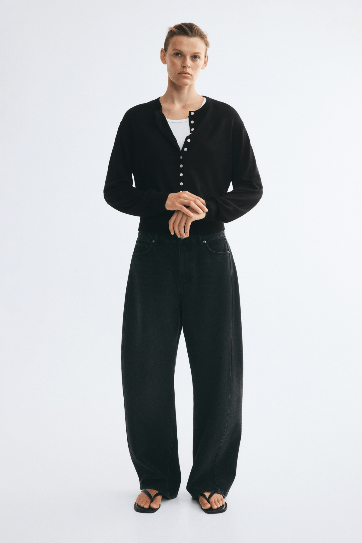 Women's Black Fine-knit cardigan - View 3 - Superr*
