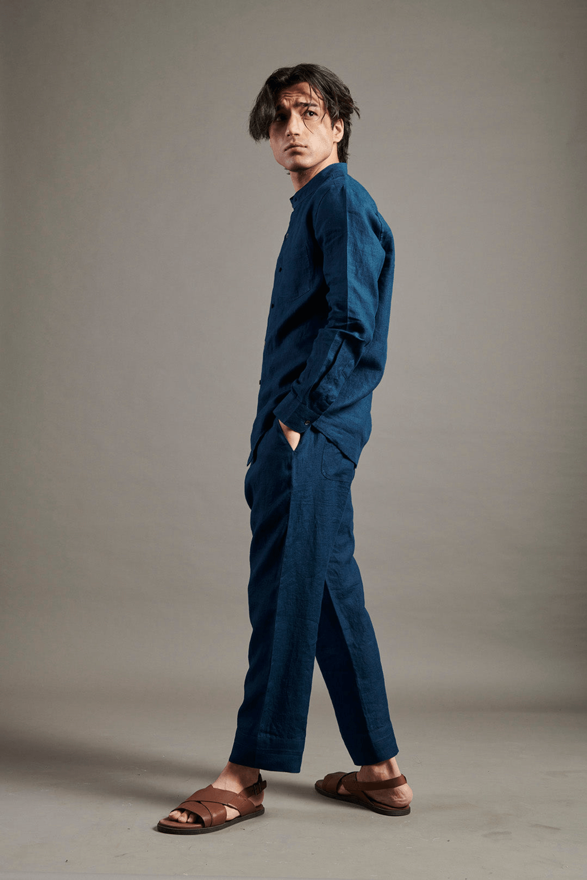 Indigo Co-Linen Men's Lounge Pants - View 2 - Superr*