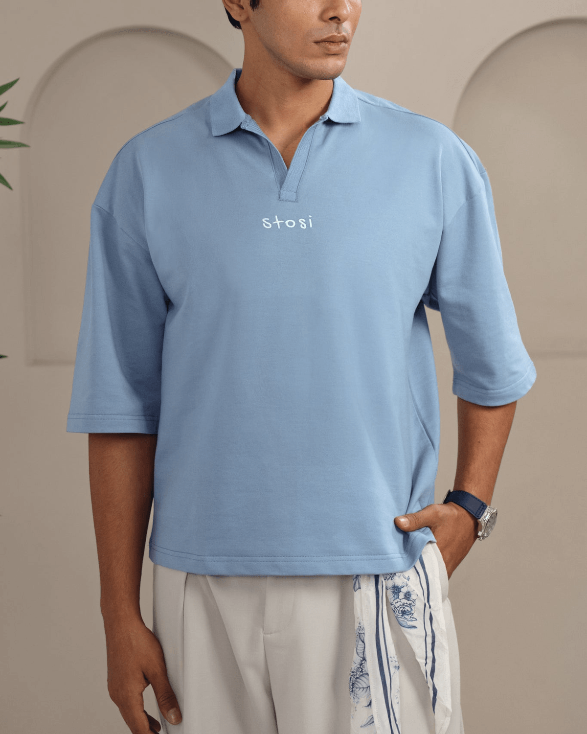 Sea Blue Oversized Polo - View 3 - Superr*