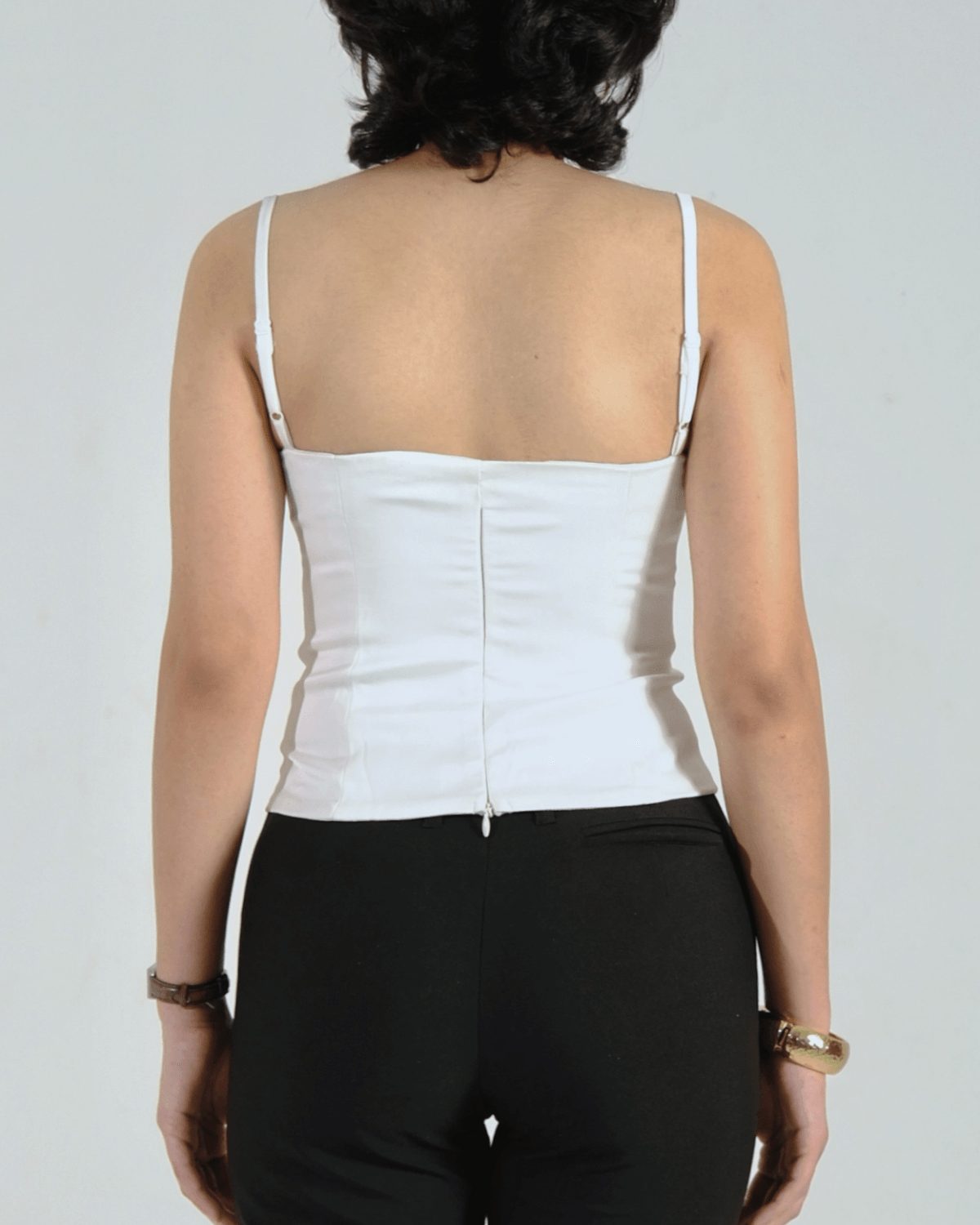 White Satin Lace-Trim Cami Top - View 4 - Superr*
