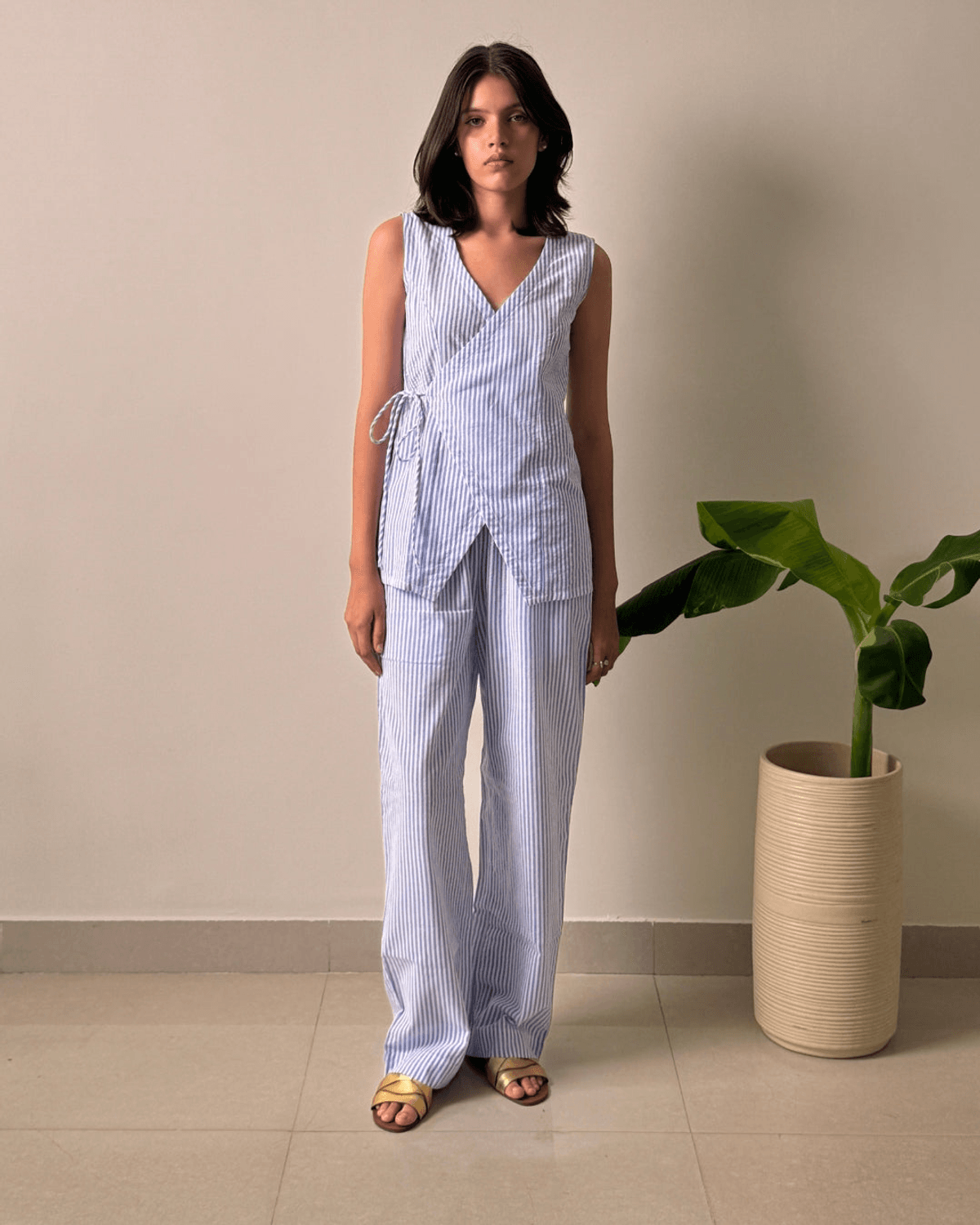 Azure Wrap Linen Co-Ord - View 4 - Superr*
