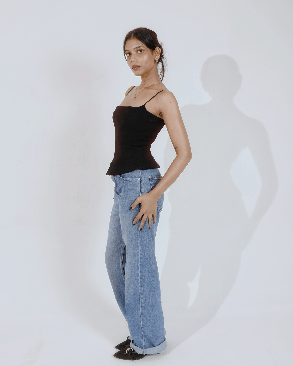 Black Square-Neck Corset Top - View 3 - Superr*