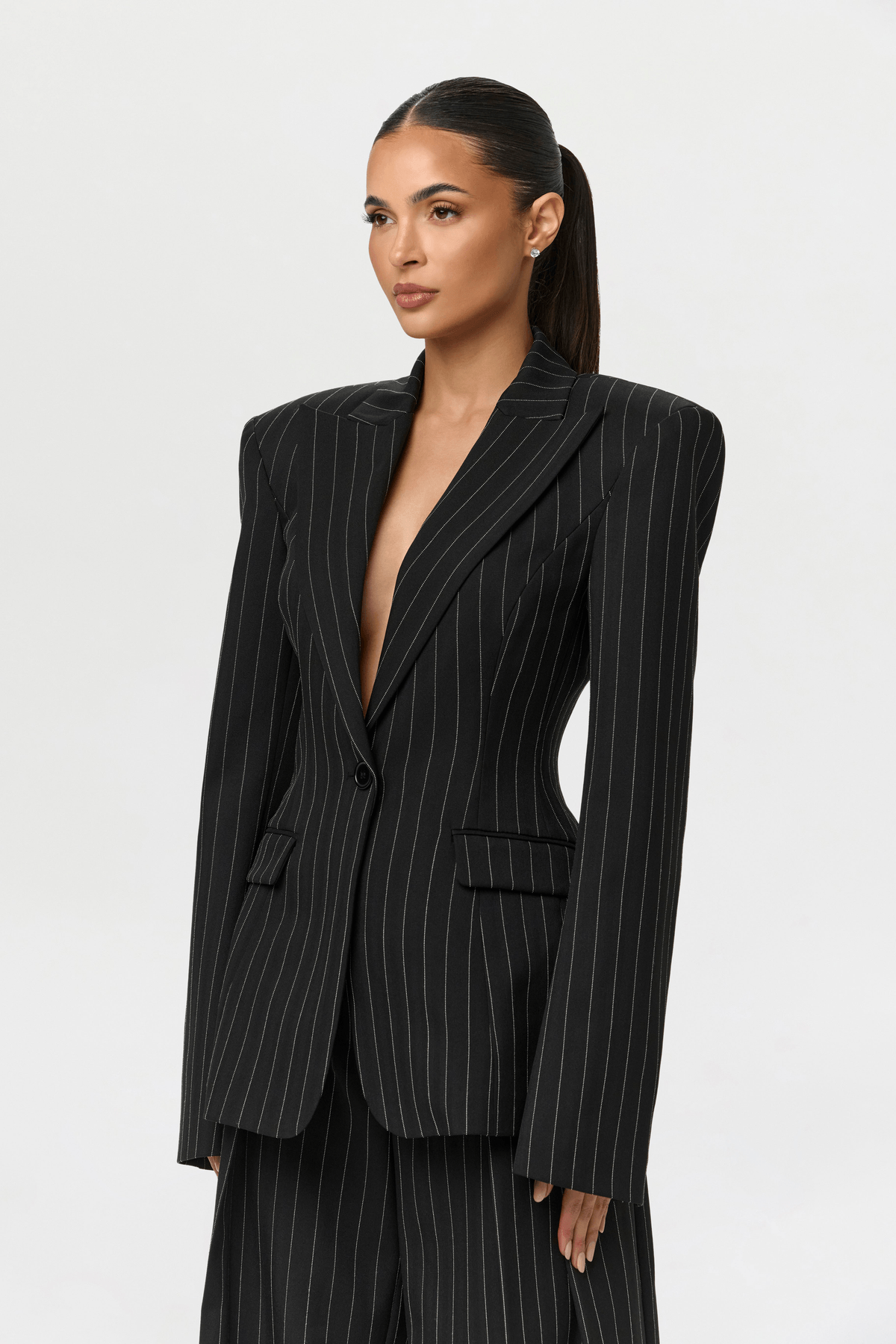 Pinstripe Suited Blazer - View 3 - Superr*