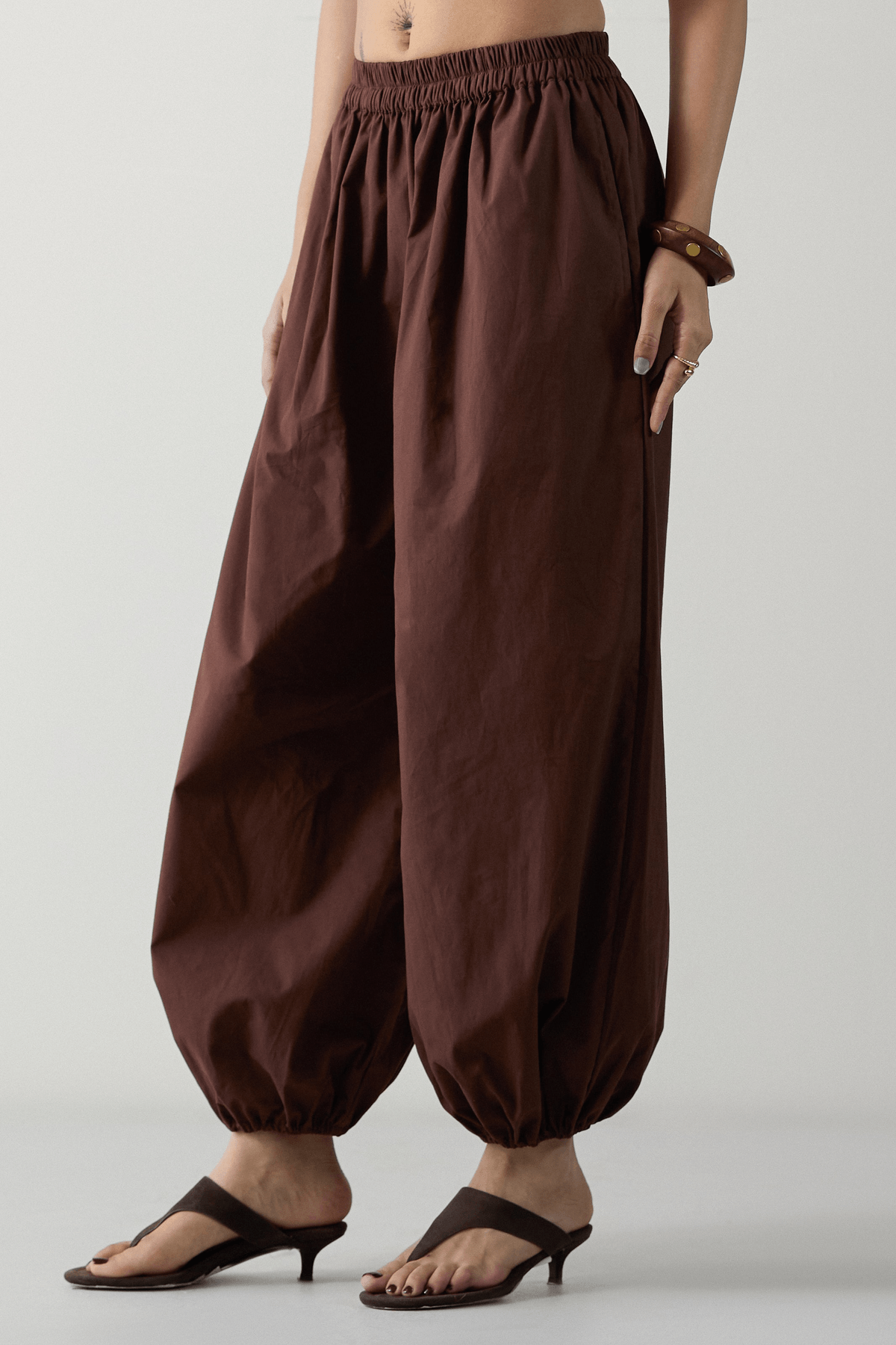 Chocolate Brown Balloon Pants - View 3 - Superr*
