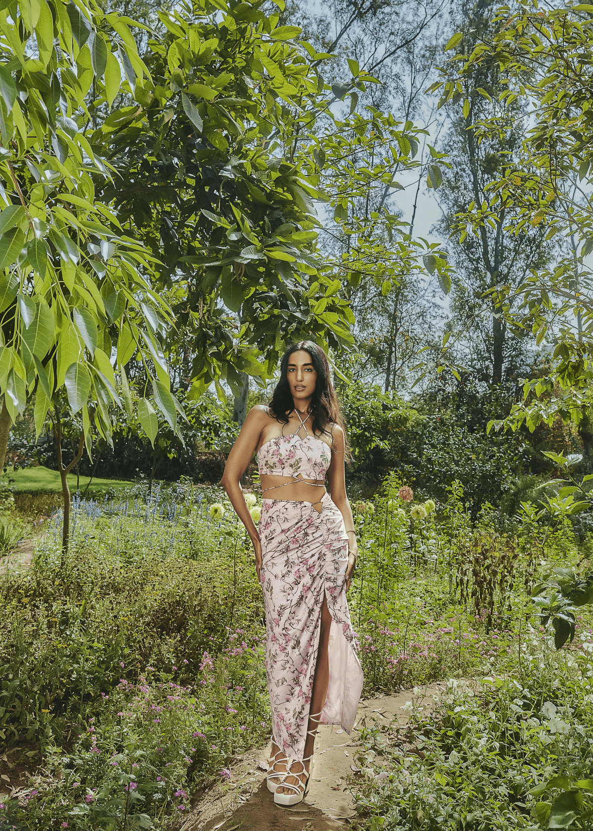 Phoebe Pink Floral Embellished Tie Coord Set - View 3 - Superr*