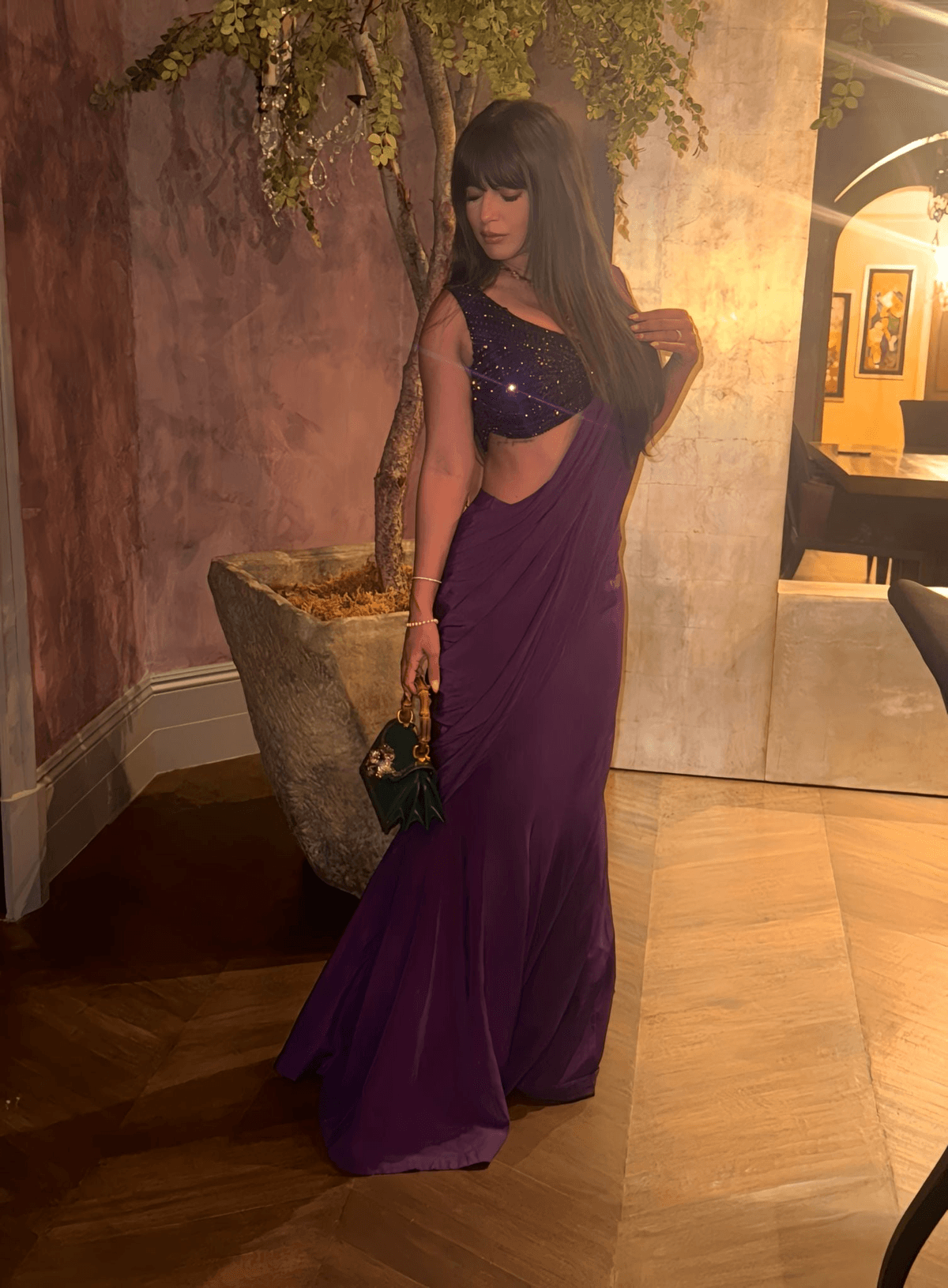 Surie’s aubergine drape - View 4 - Superr*