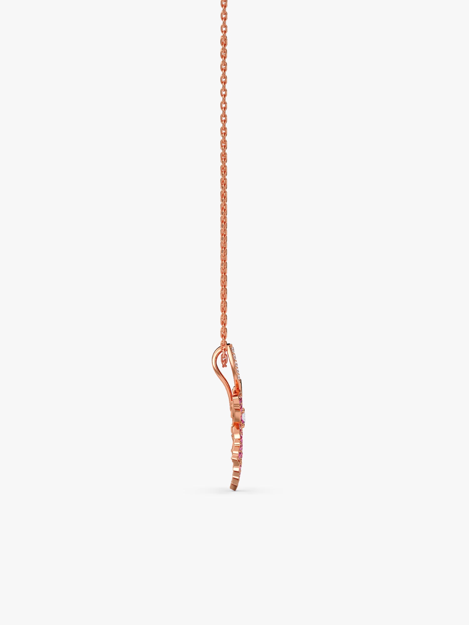 Rose Gold Rani Ebony Pendant with Link Chain - View 4 - Superr*