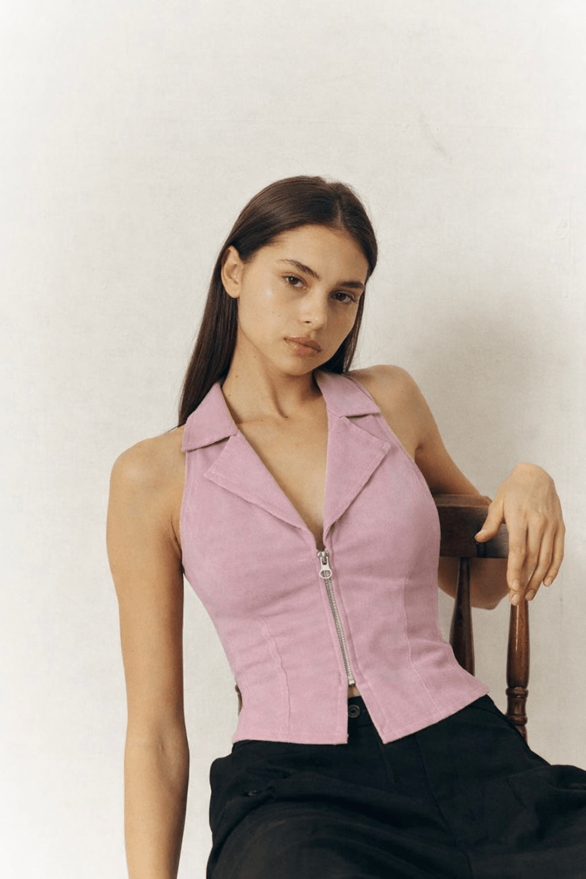 Zip Fit Halter Top - View 2 - Superr*