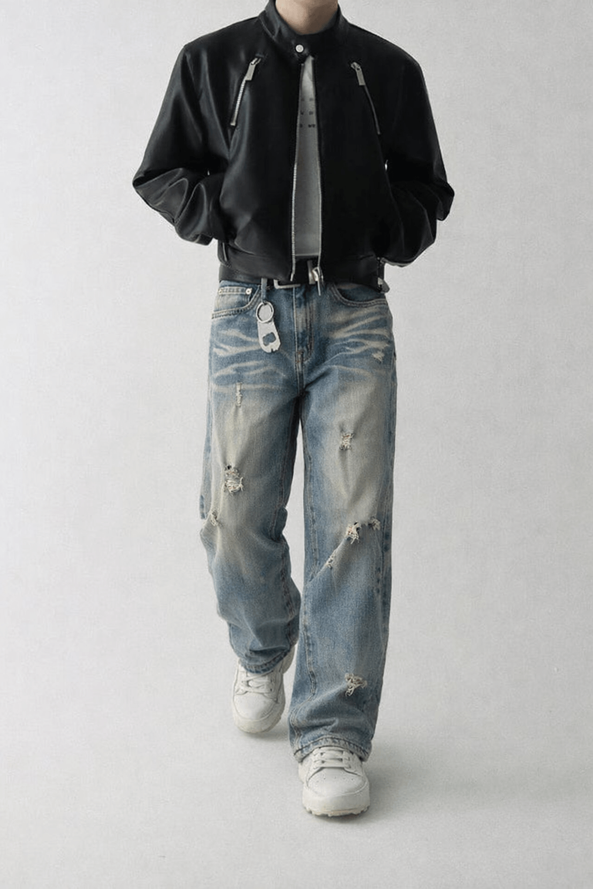 Not So Clean Blue Wash Baggy Jeans - View 4 - Superr*