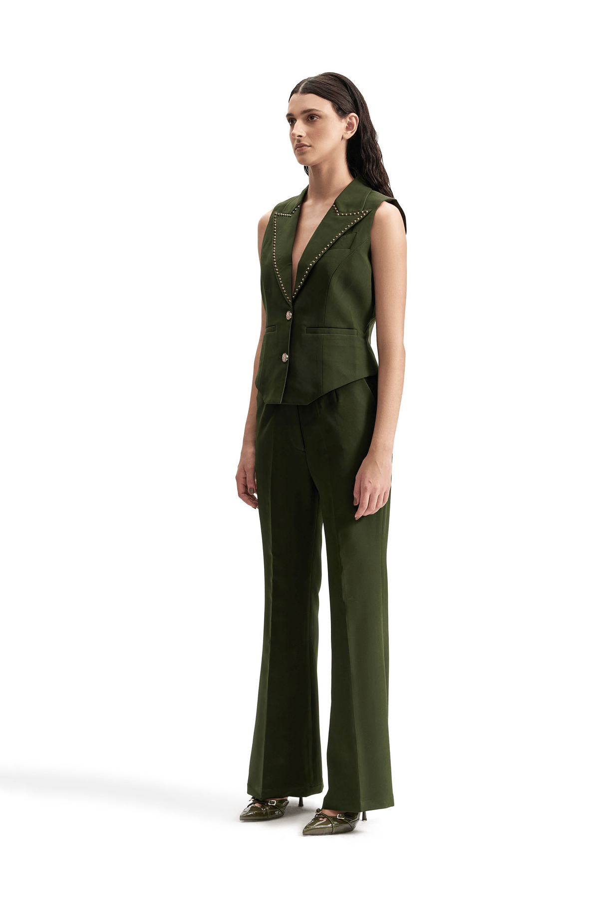 Studded lapel waistcoat set - View 3 - Superr*