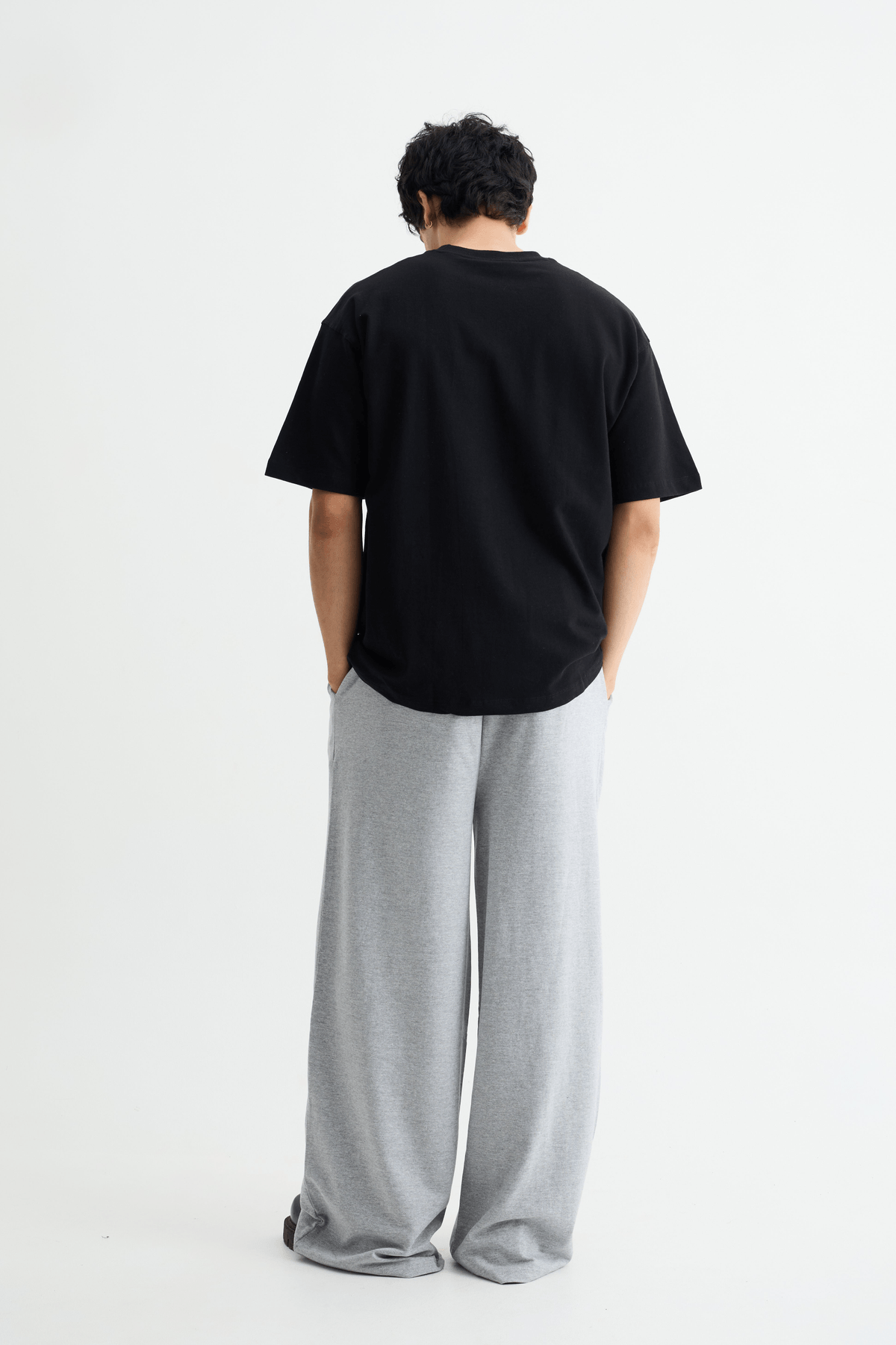 Grey Melange Baggy Joggers - View 4 - Superr*