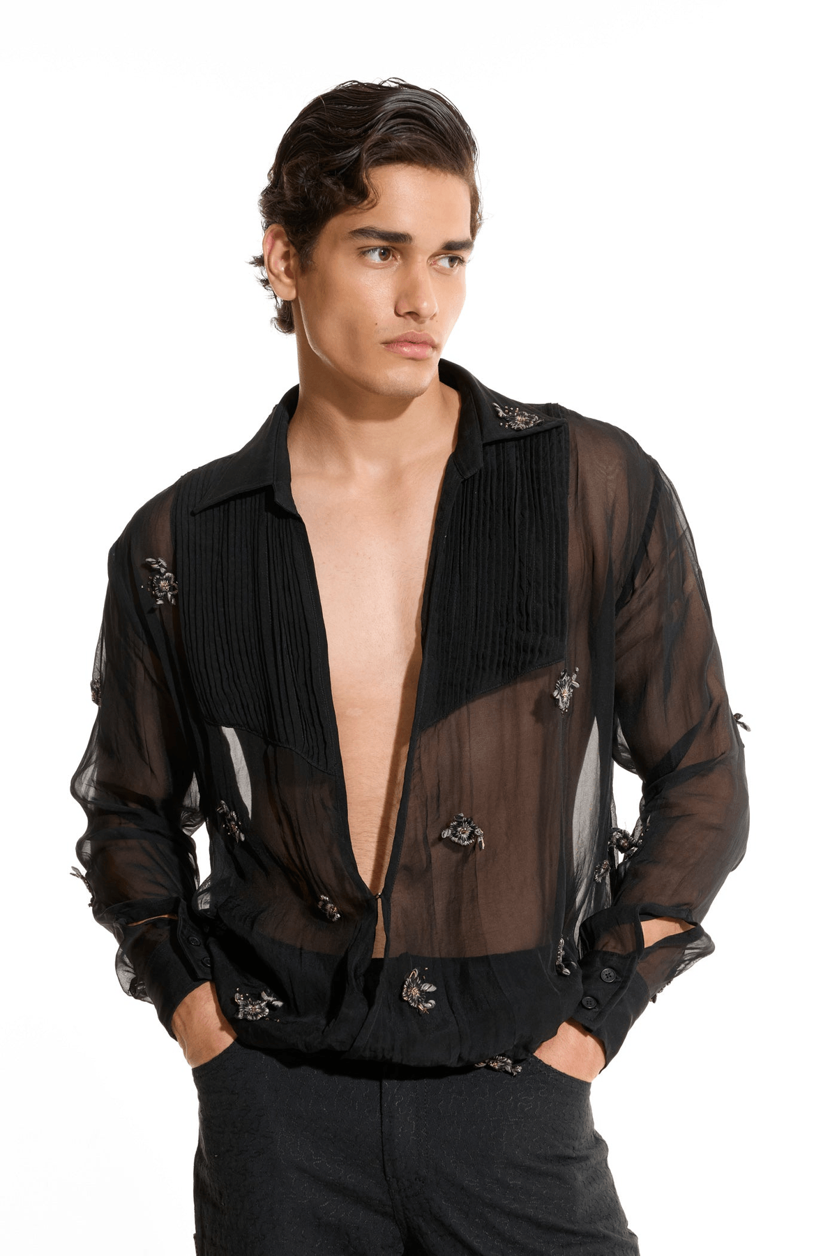 Organza Black Shirt - View 4 - Superr*