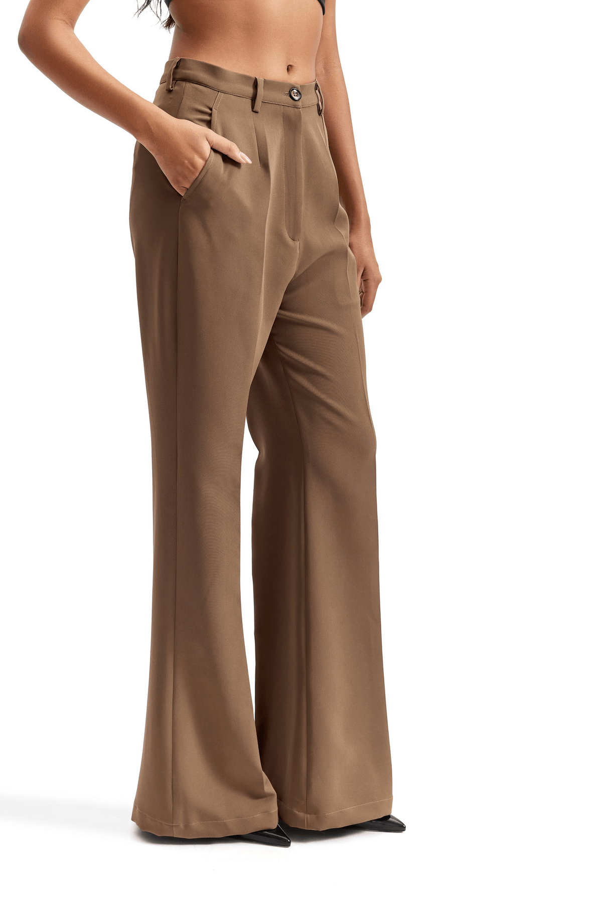 Sand Wide Bottom Trousers - View 4 - Superr*
