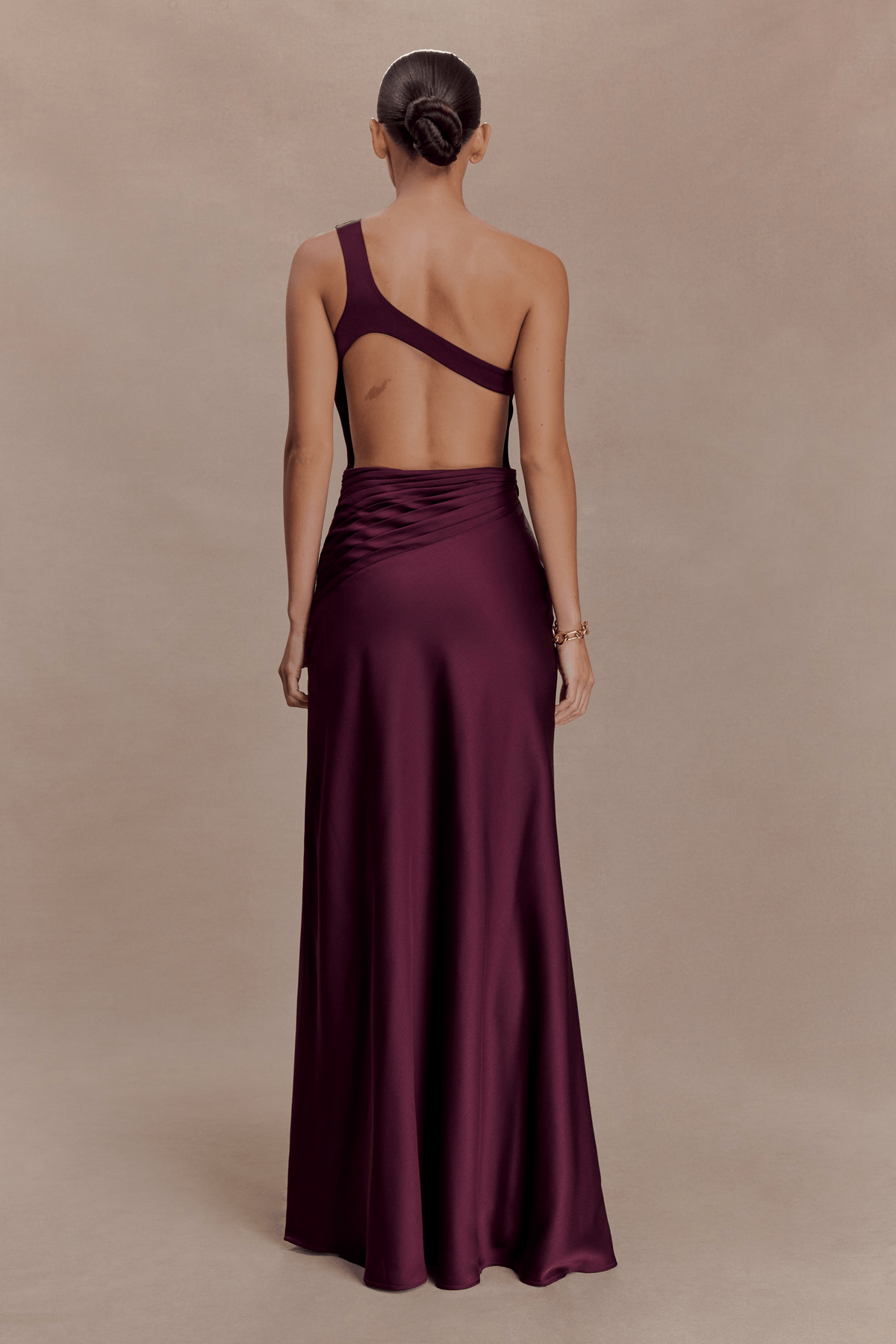 Iris Asymmetrical Satin Maxi Dress - View 4 - Superr*