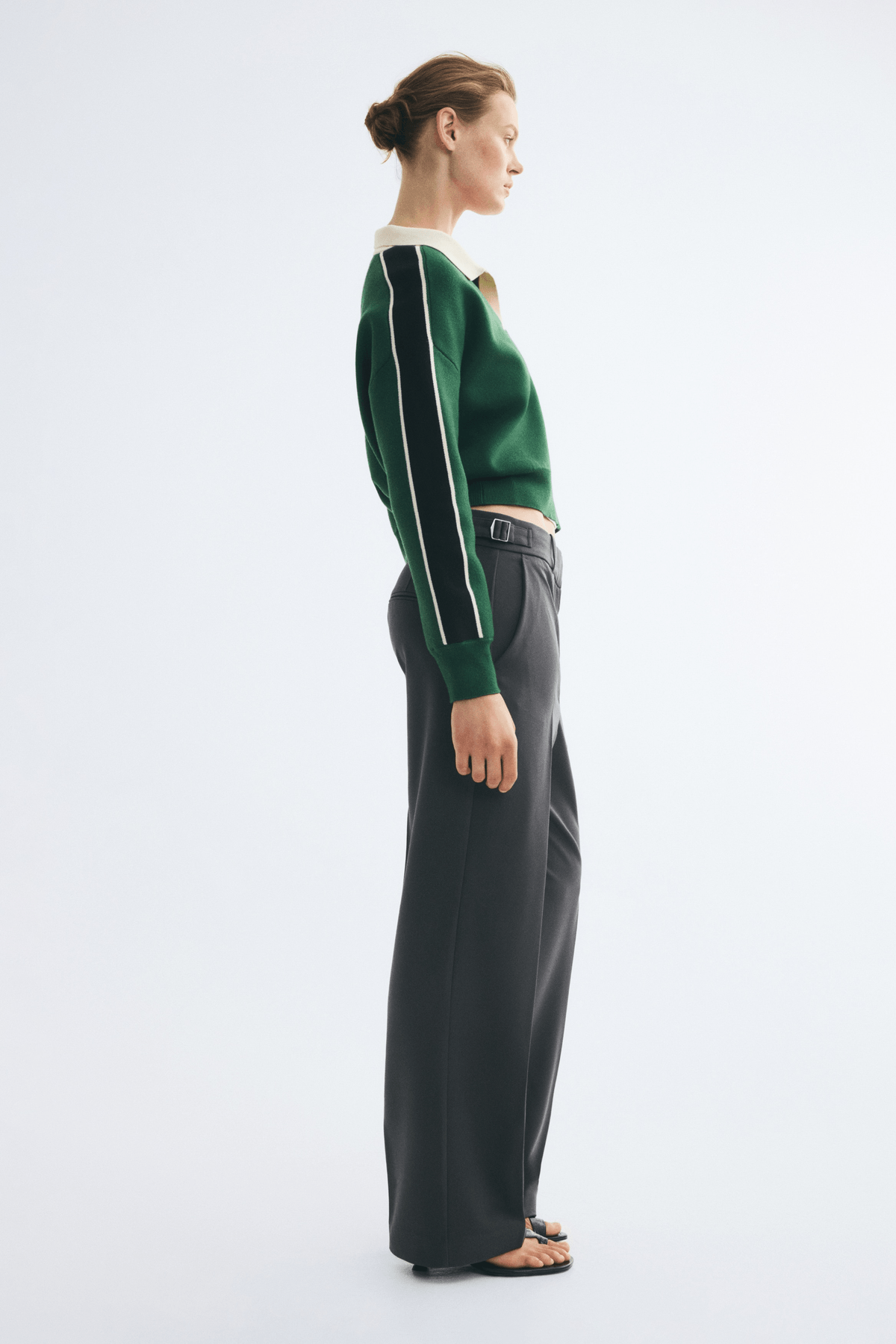 Women's Dark grey Straight twill trousers - View 4 - Superr*