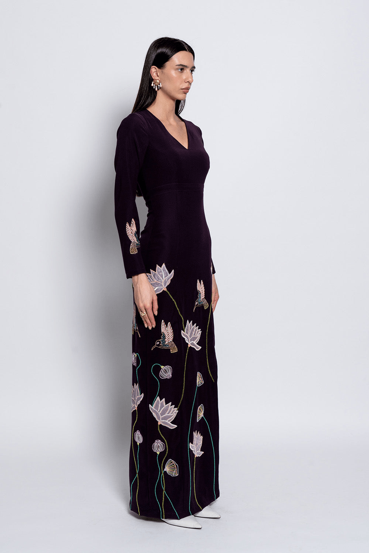 Burgundy Starlight Gown - View 2 - Superr*