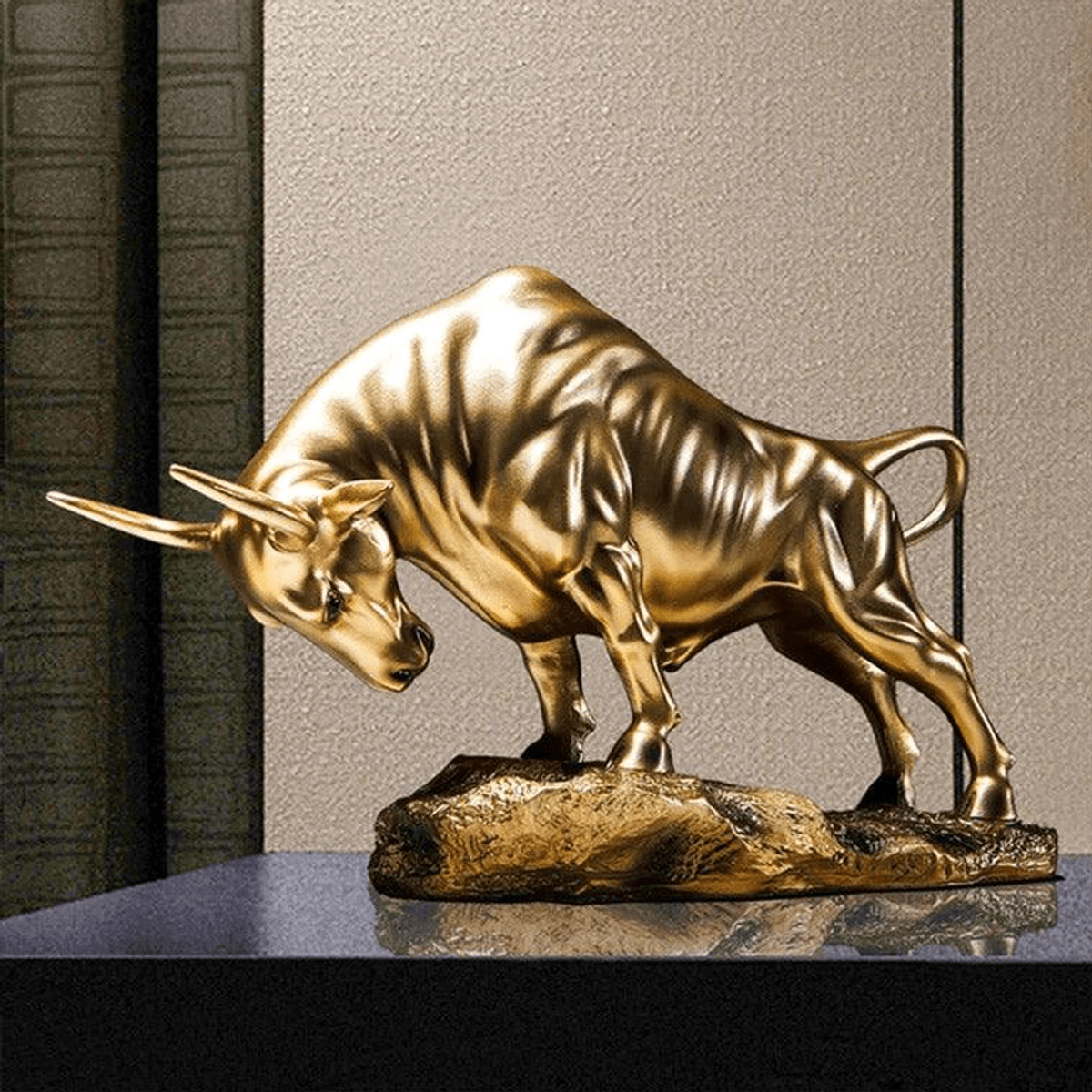 Charging Bull Decorative Sculpture Large - Gold - View 2 - Superr*