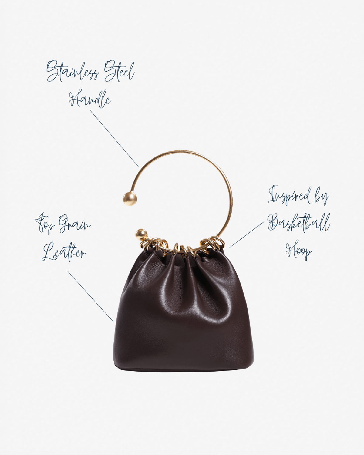 Halo Shoulder Bag with Ring Handle - Walnut Brown - View 3 - Superr*