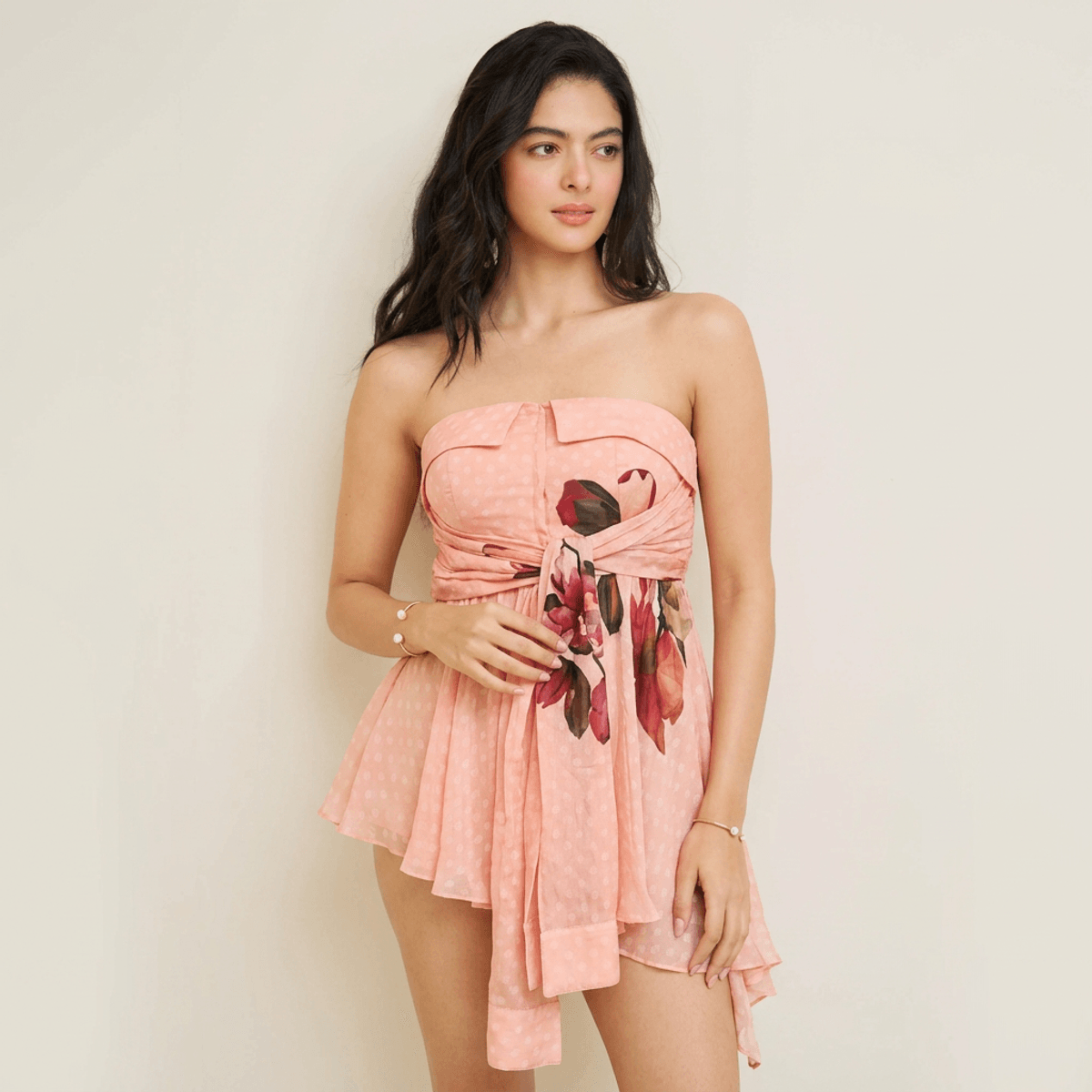 Aira Short Top- Peach - View 4 - Superr*
