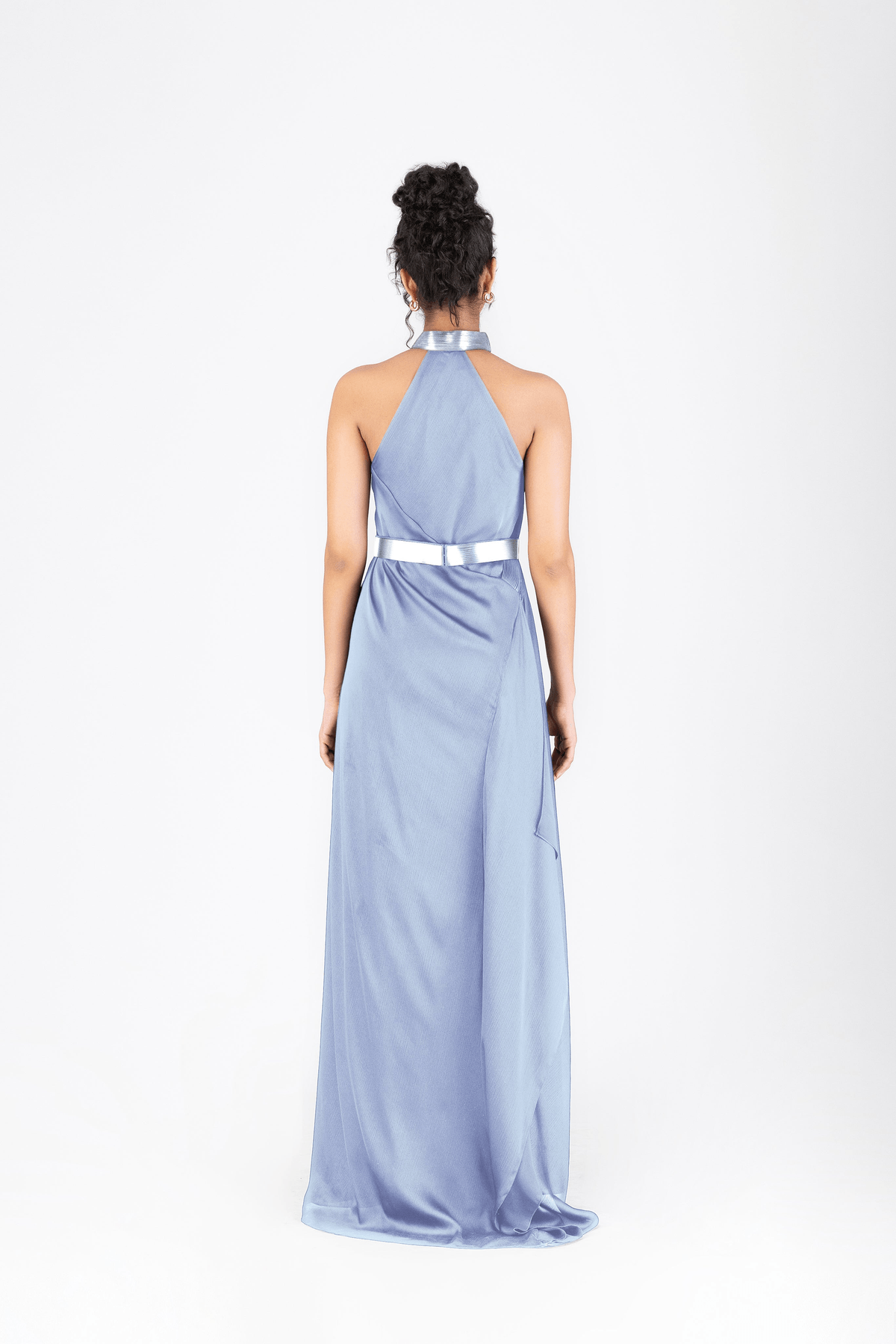Metallic Halter Fluid Dress - View 4 - Superr*