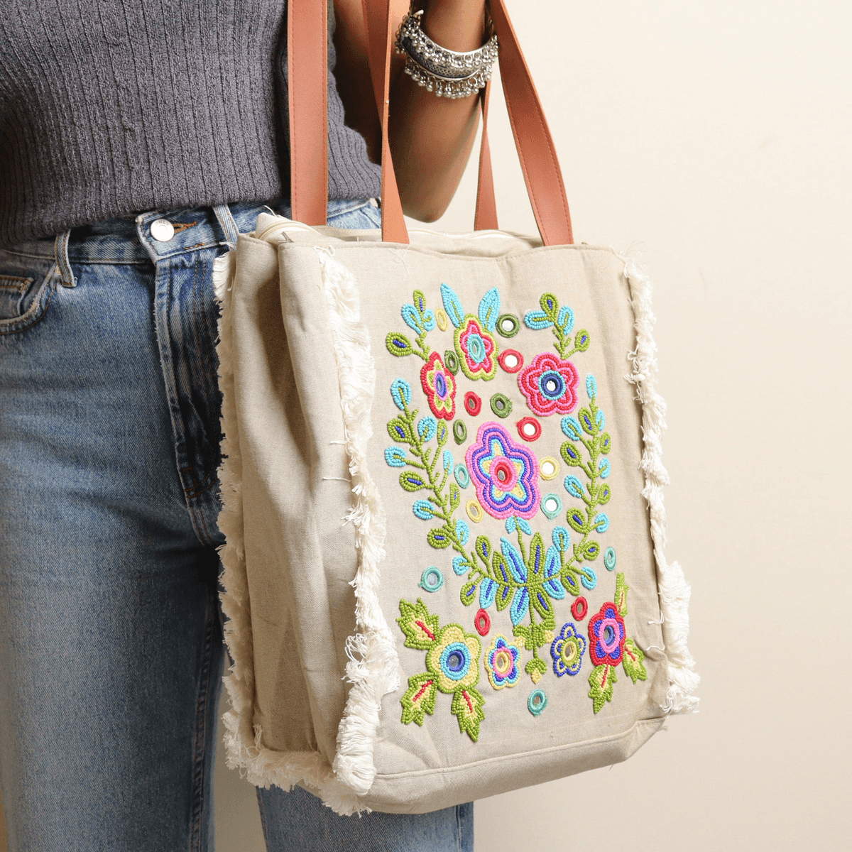 Flowered Urban Chic Tote - View 2 - Superr*