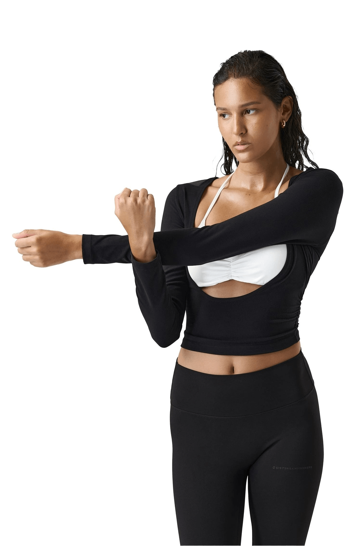 Twinnie Halterneck Bralette with Scoop Neck Top - View 3 - Superr*
