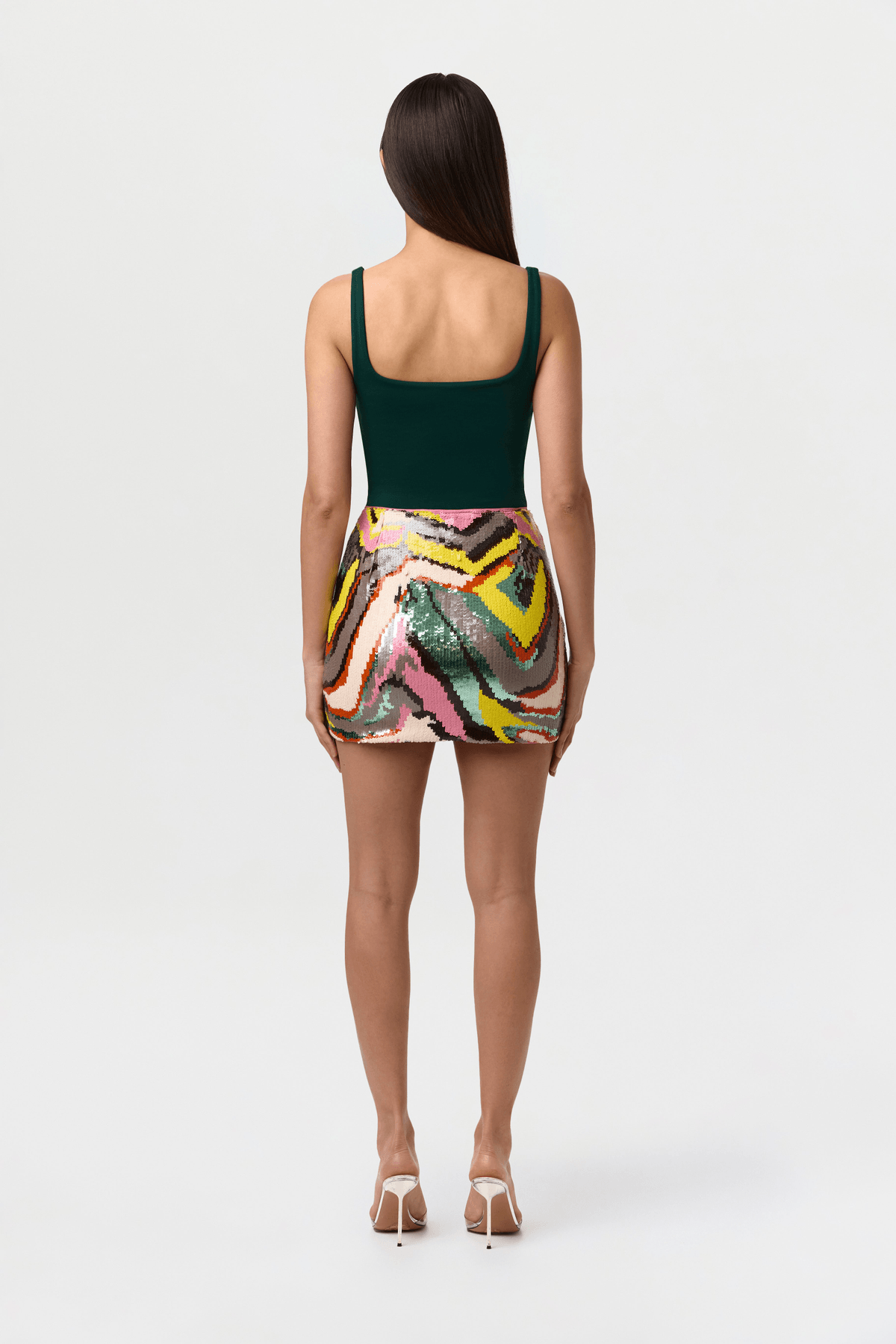 Sequin Abstract Mini Skirt - View 4 - Superr*