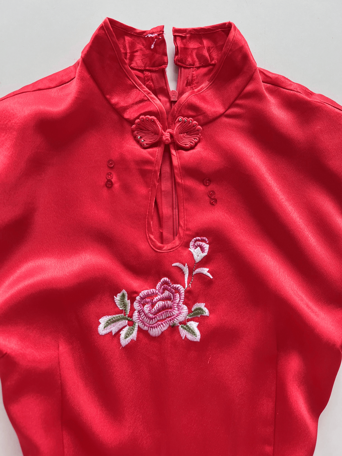 Satin Embroidered Cheongsam-Bust 30 - View 2 - Superr*