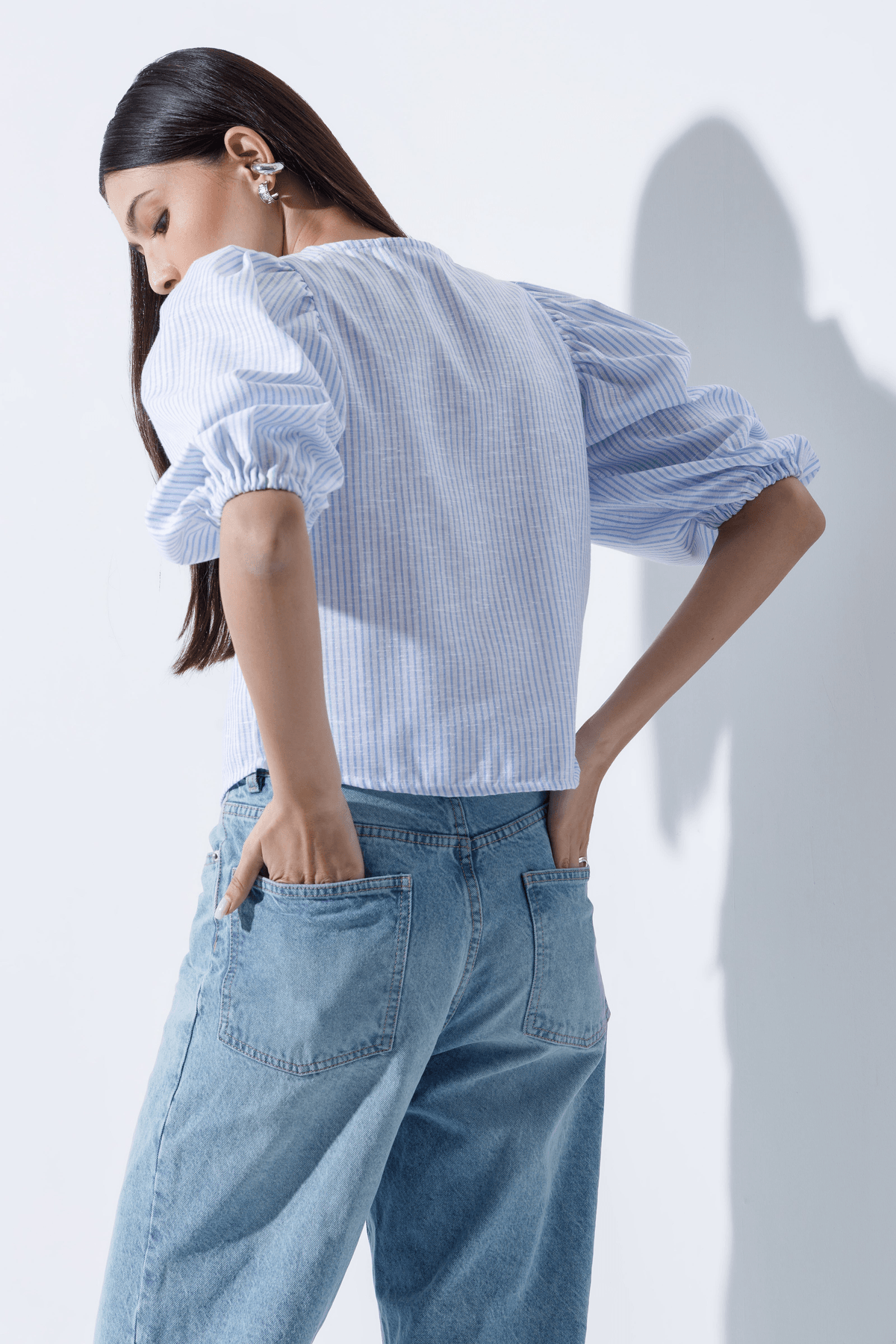 Linen-Blend Blouse - View 3 - Superr*