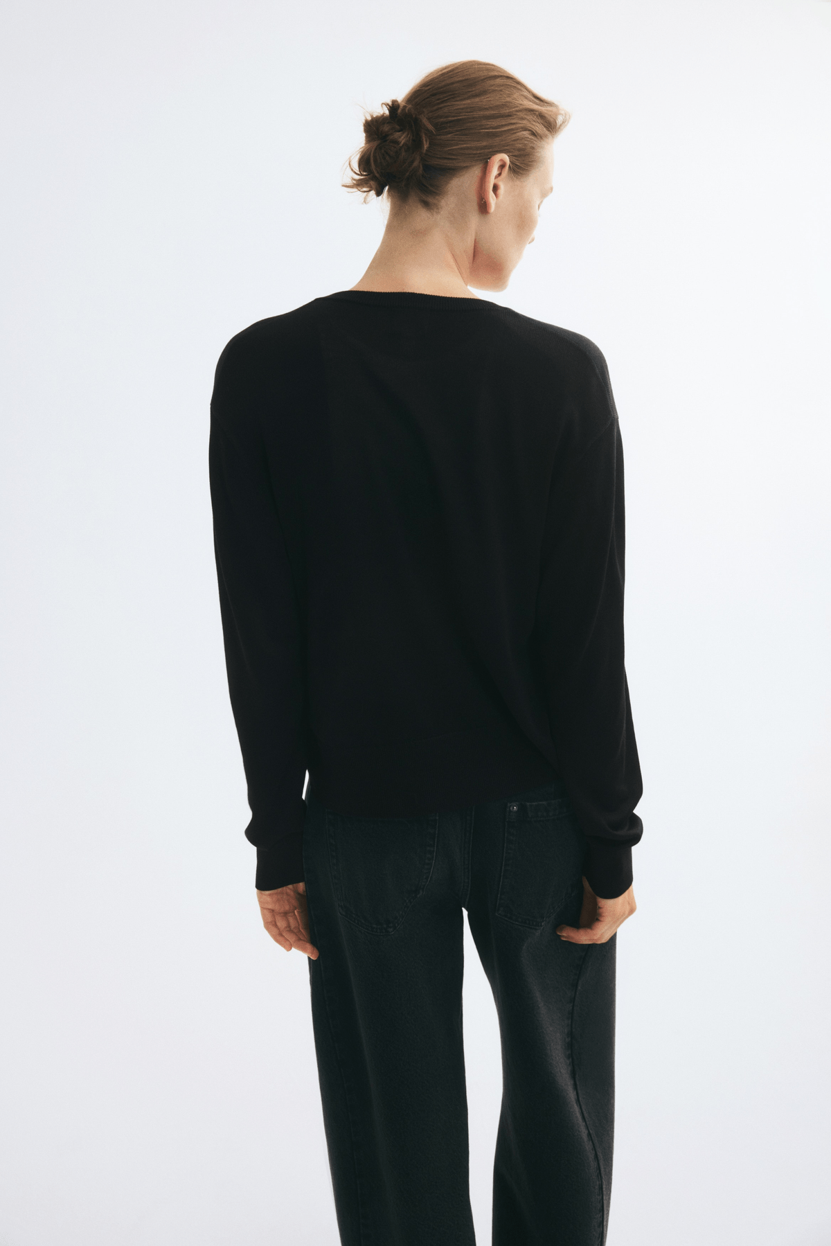 Women's Black Fine-knit cardigan - View 4 - Superr*