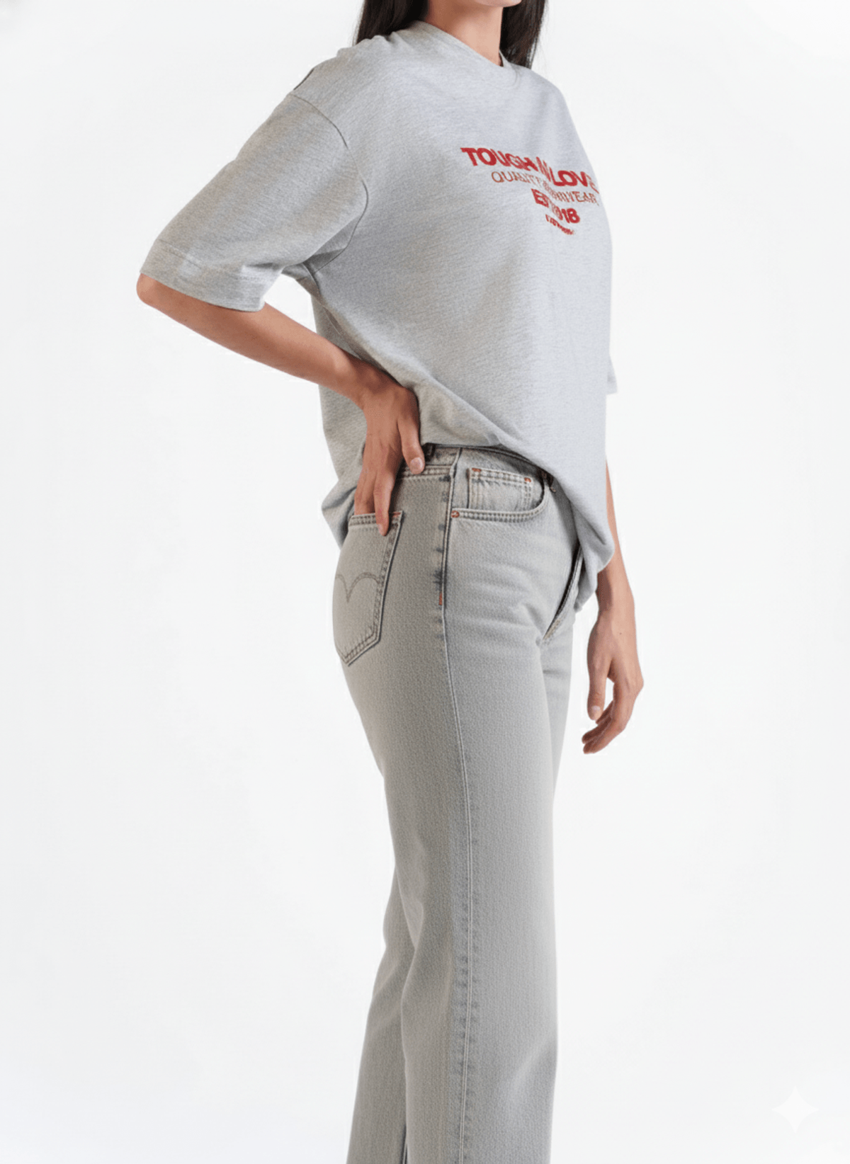 Women's Classic Straight Jeans Grey - View 4 - Superr*