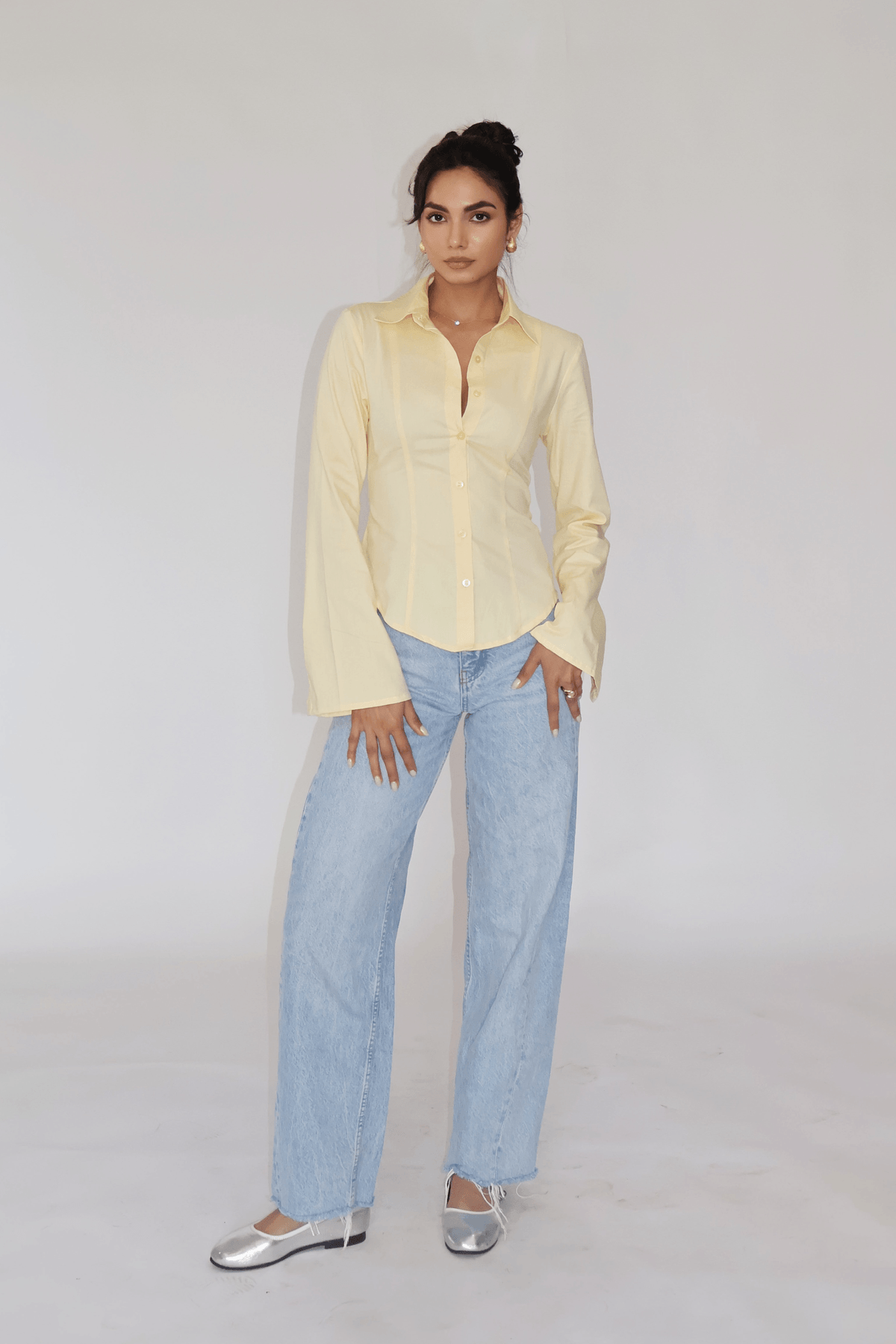 MOON Fitted Shirt – Butter - View 2 - Superr*