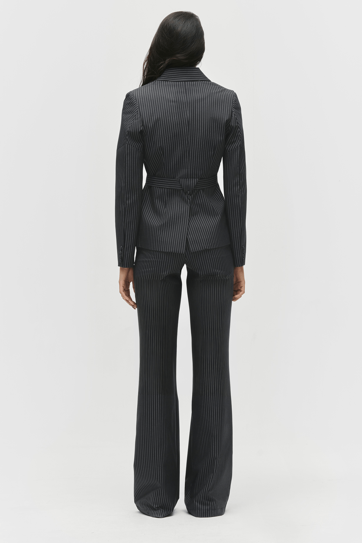 Belted Pinstripe Suit - View 3 - Superr*