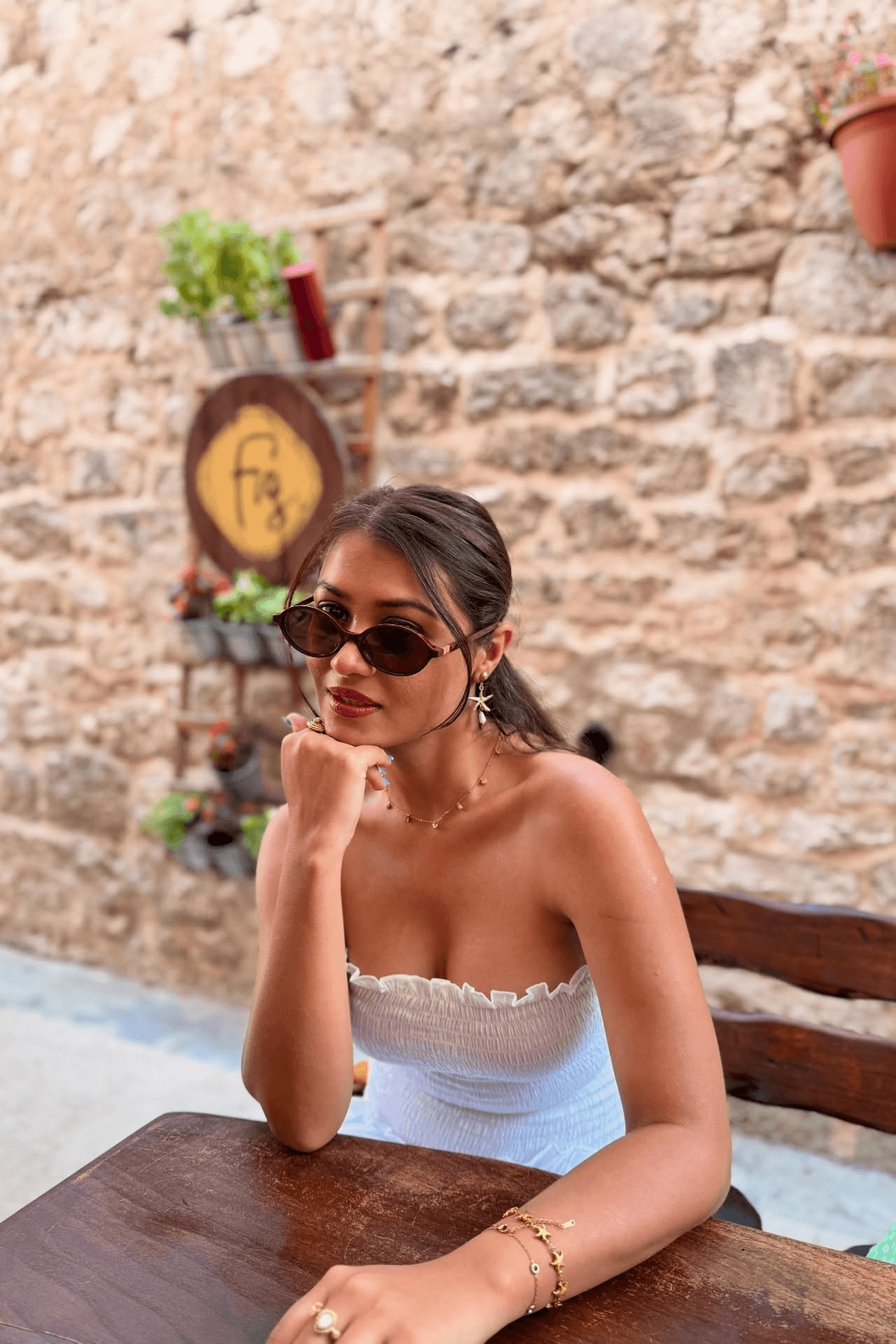 White Strapless Smocked Dress - View 3 - Superr*