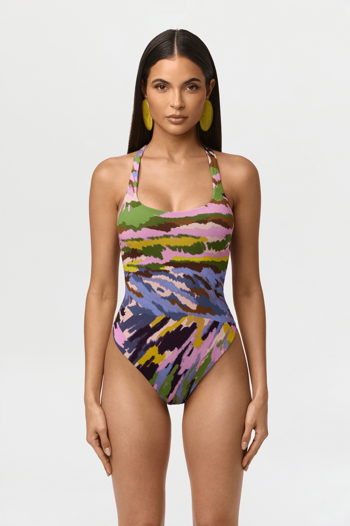 Naked Print Racerback Scoop Tank Bodysuit - View 2 - Superr*