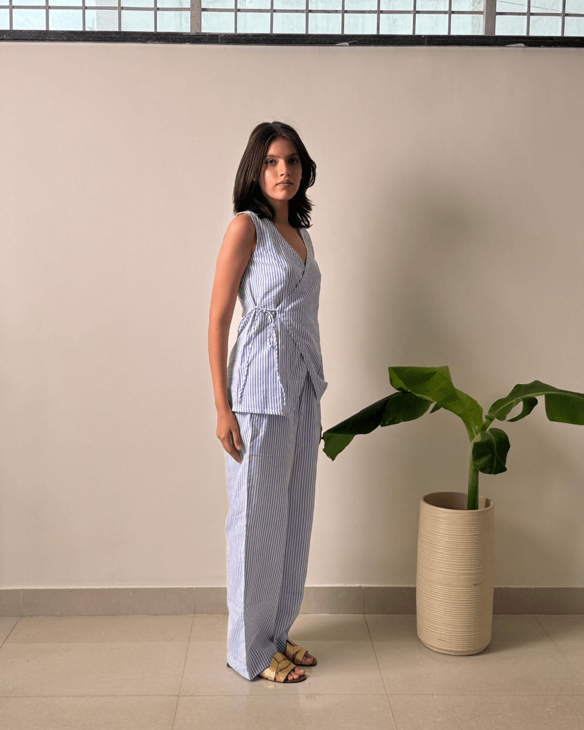 Azure Wrap Linen Co-Ord - View 3 - Superr*