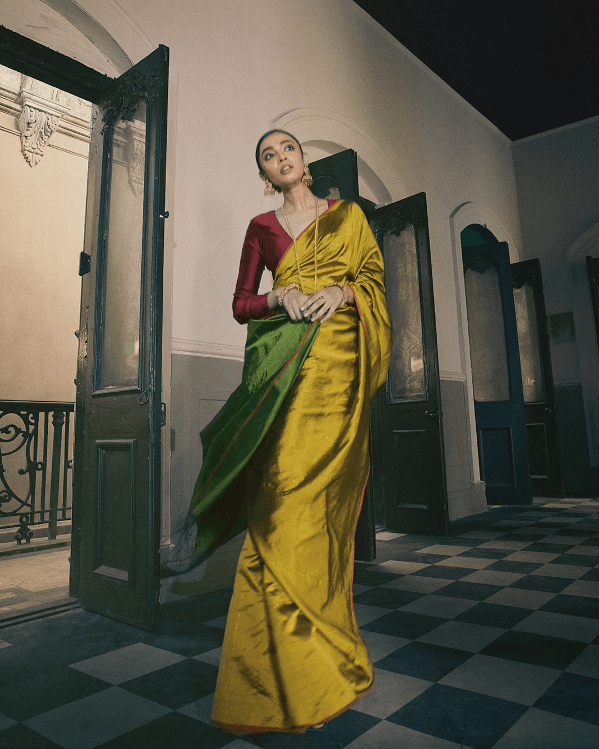 Bimla Golden Green Saree - View 4 - Superr*
