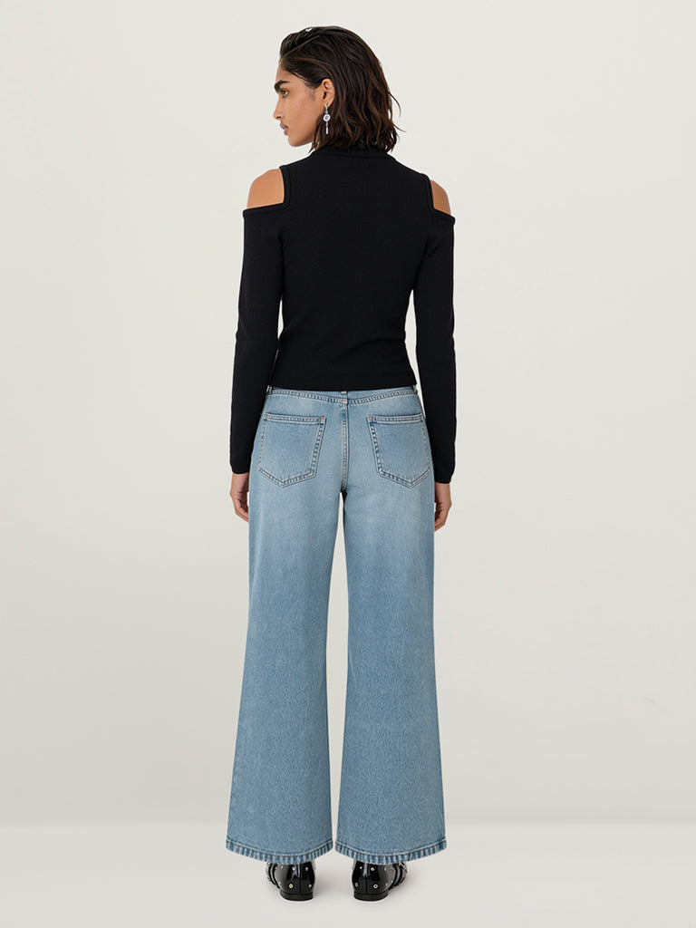 Fitted Cold-Shoulder Top - View 4 - Superr*