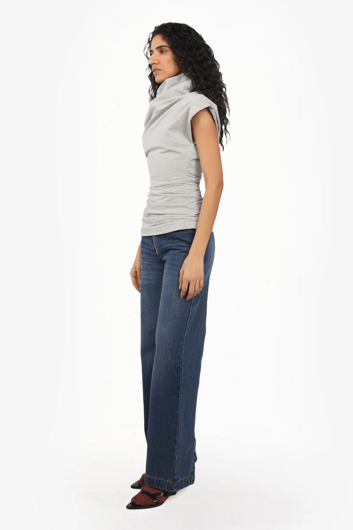 Asymmetrical Pleated Top - View 2 - Superr*