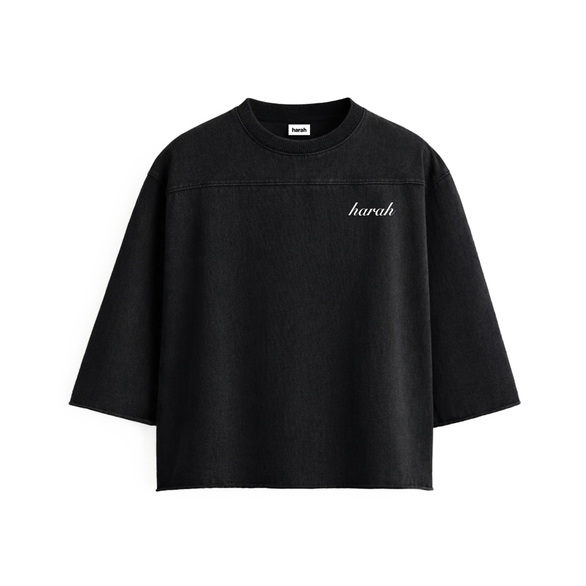 Harah Boxy Rugged Tshirt-Black - View 2 - Superr*
