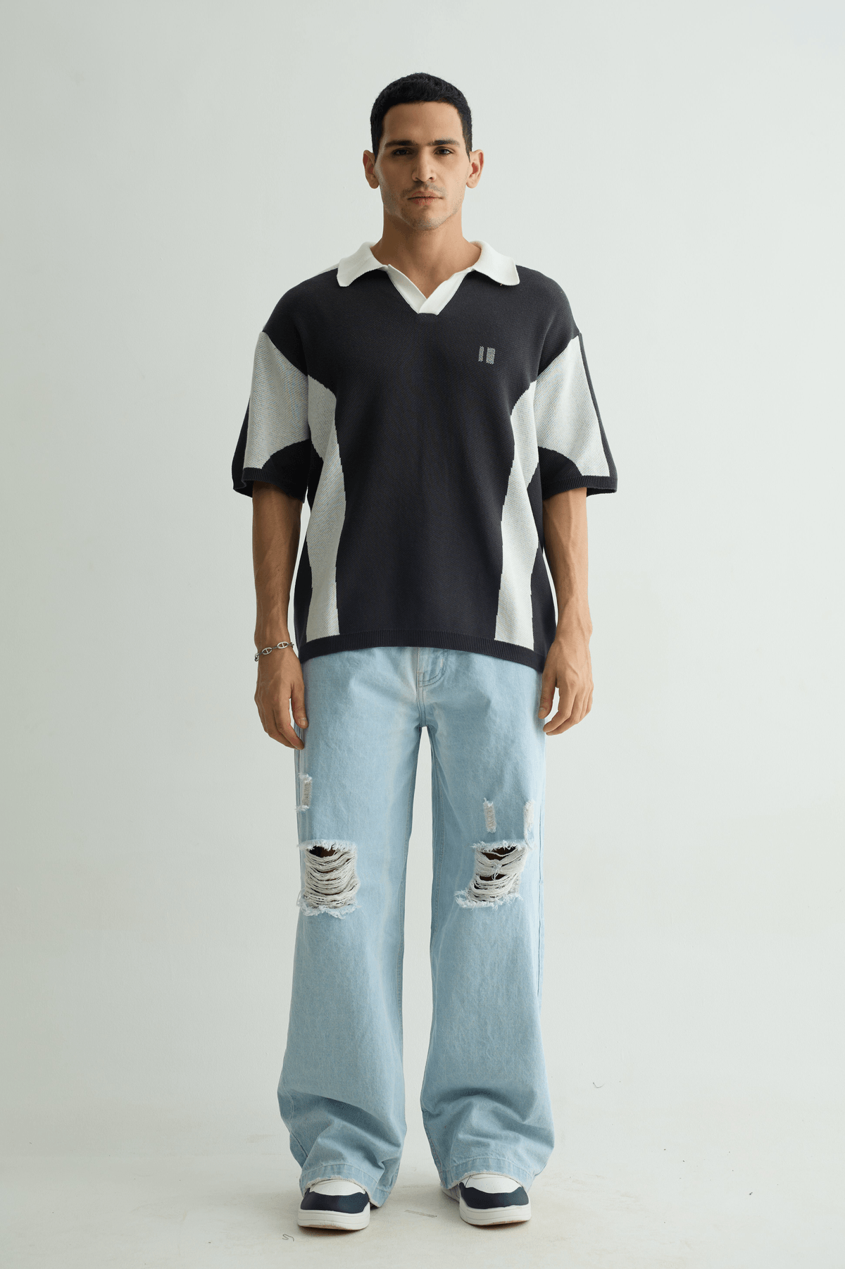 Charcoal Knit Polo - View 2 - Superr*