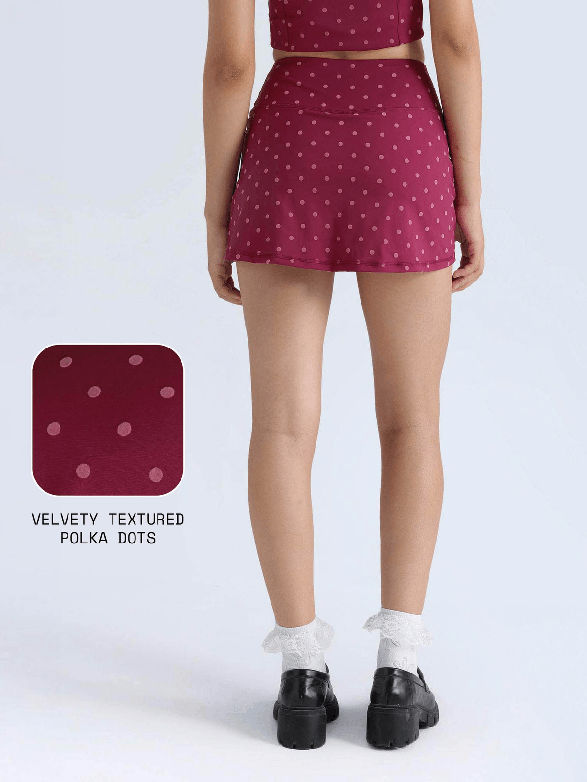 Berry Polka Soft Knot Skorts - View 4 - Superr*