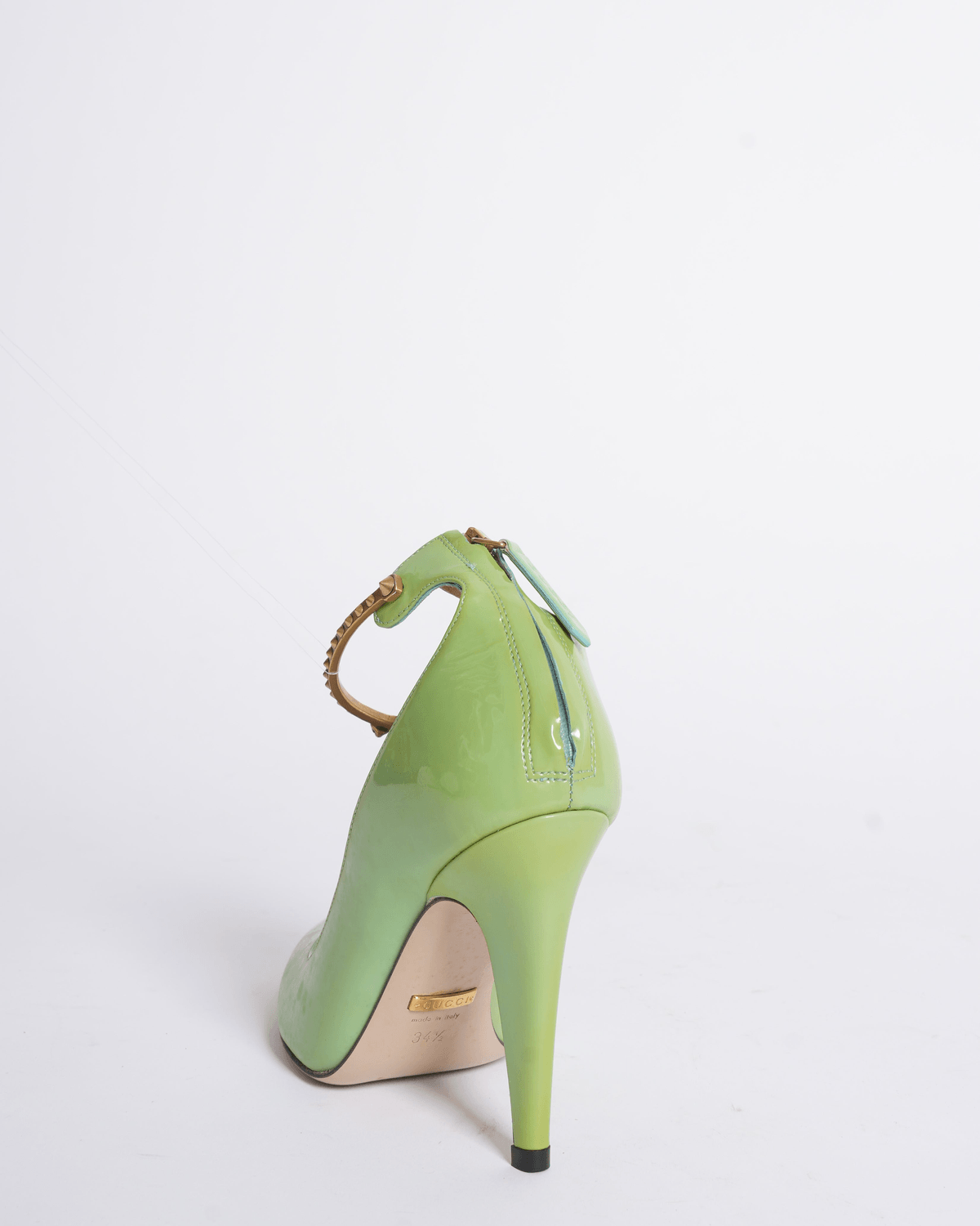 New Gucci Vernice Crystal Ankle Strap Pumps In Mint Colour - View 4 - Superr*