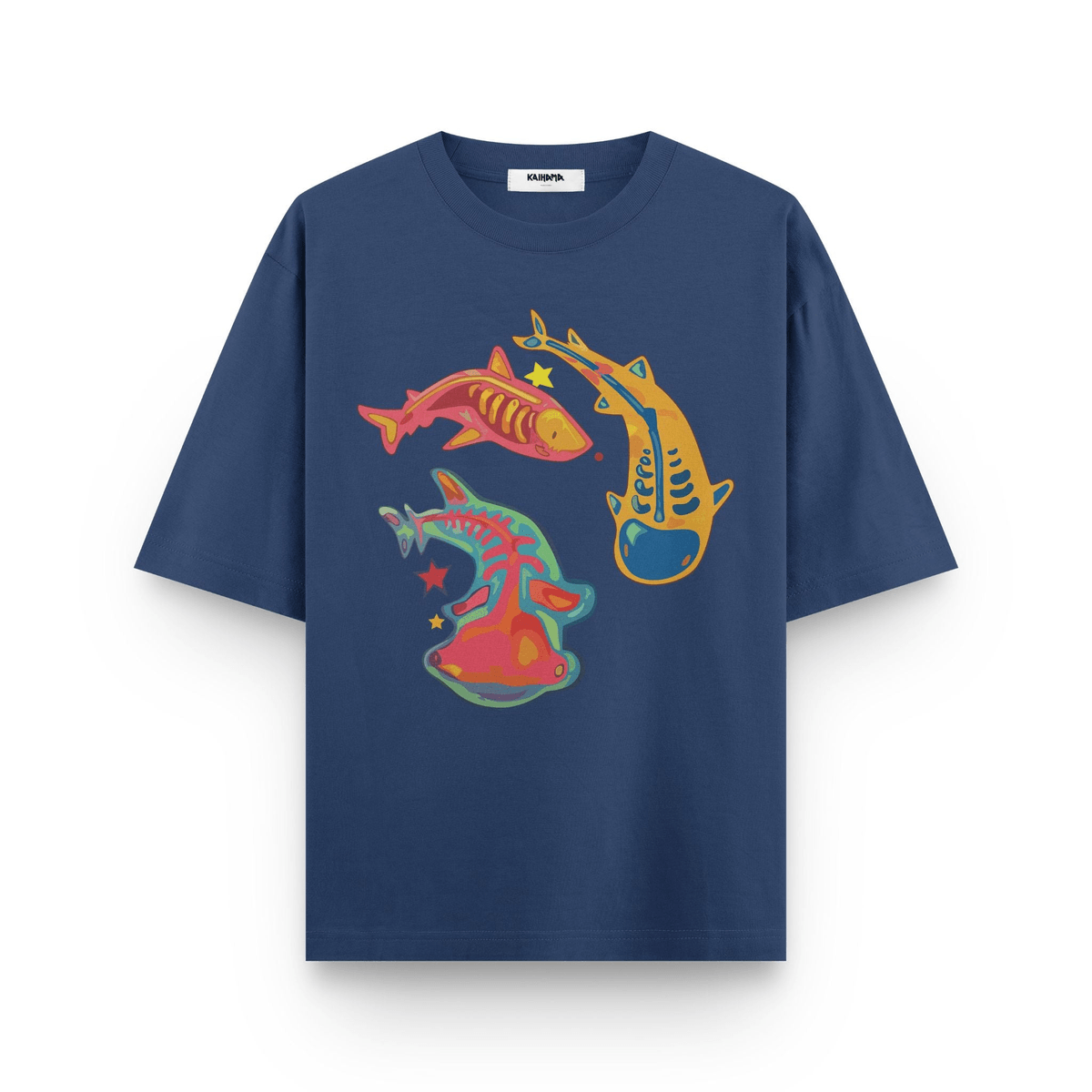 Neon Koi Orbit – Oversized Graphic T-Shirt - View 4 - Superr*
