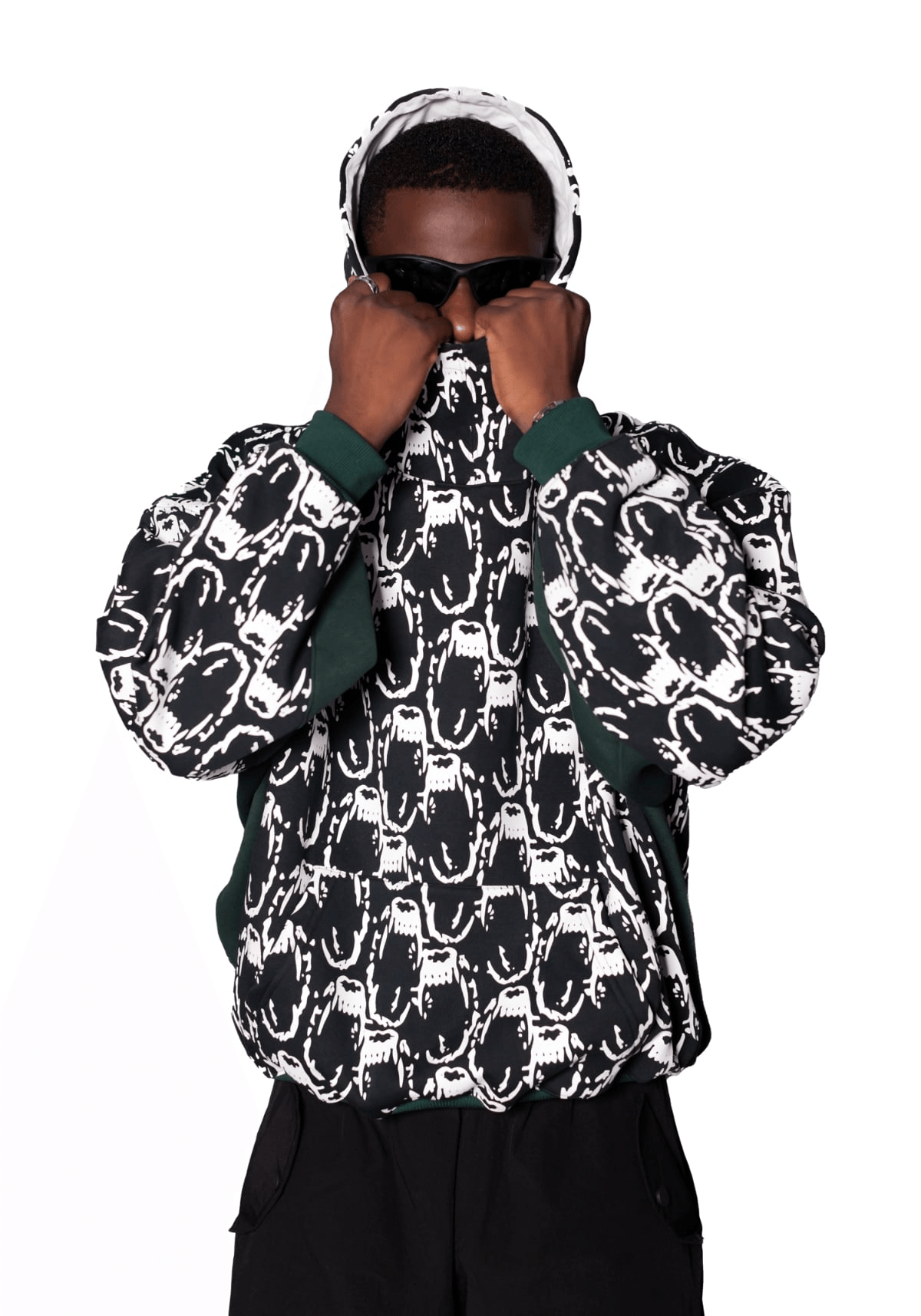 Fangs Box Hoodie - Bottle Green - View 3 - Superr*