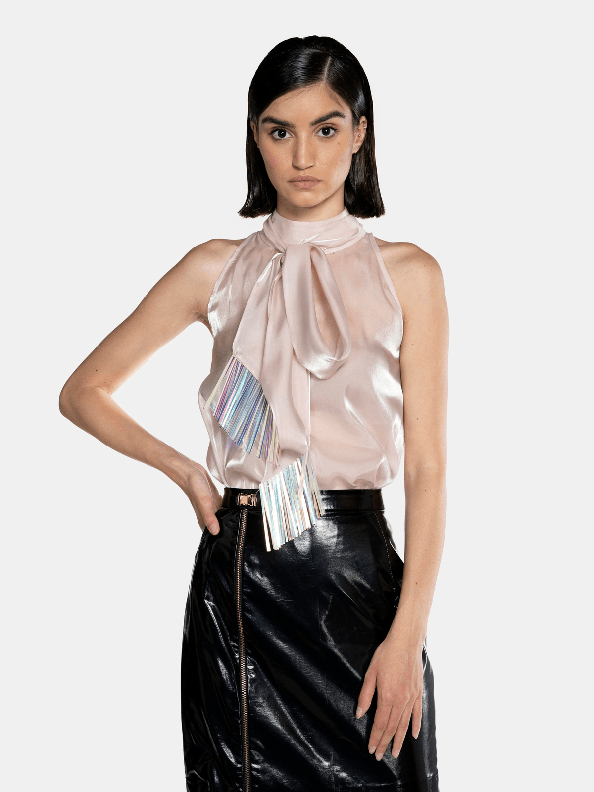 Fluid Organza Fringe Top - Orchid Pink - View 3 - Superr*