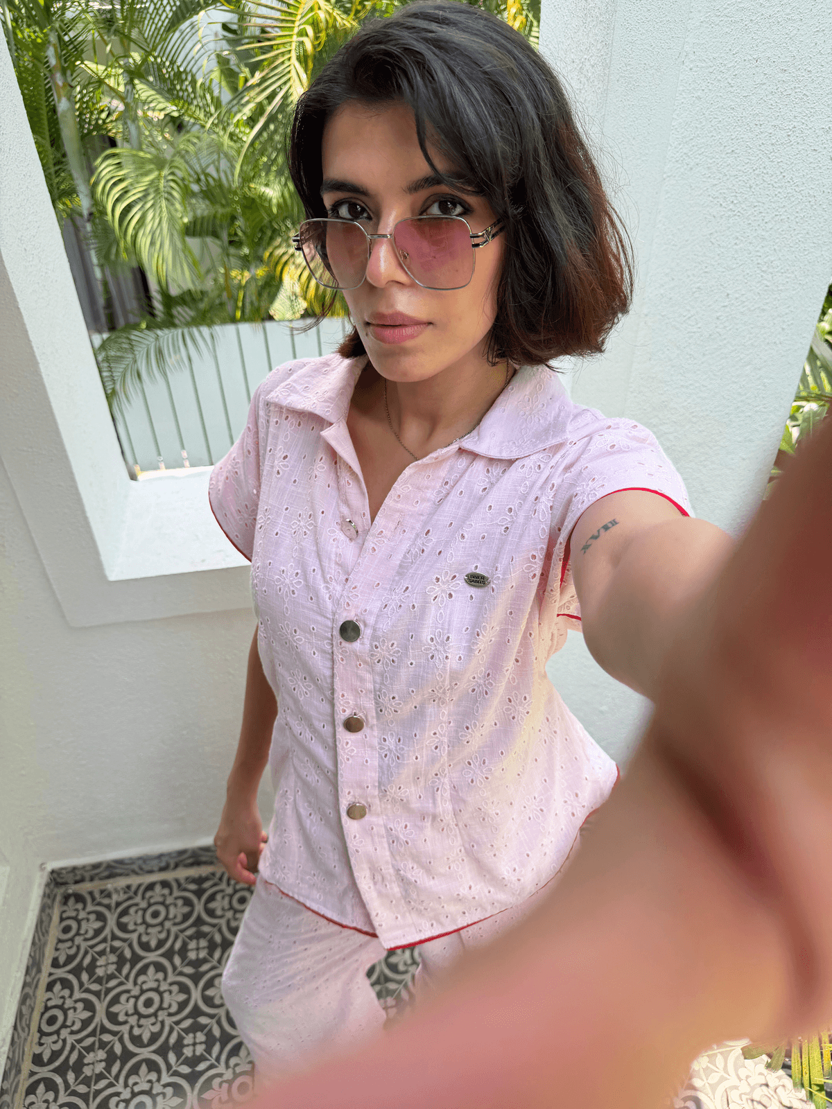 Pink Schiffli Women Set - View 4 - Superr*