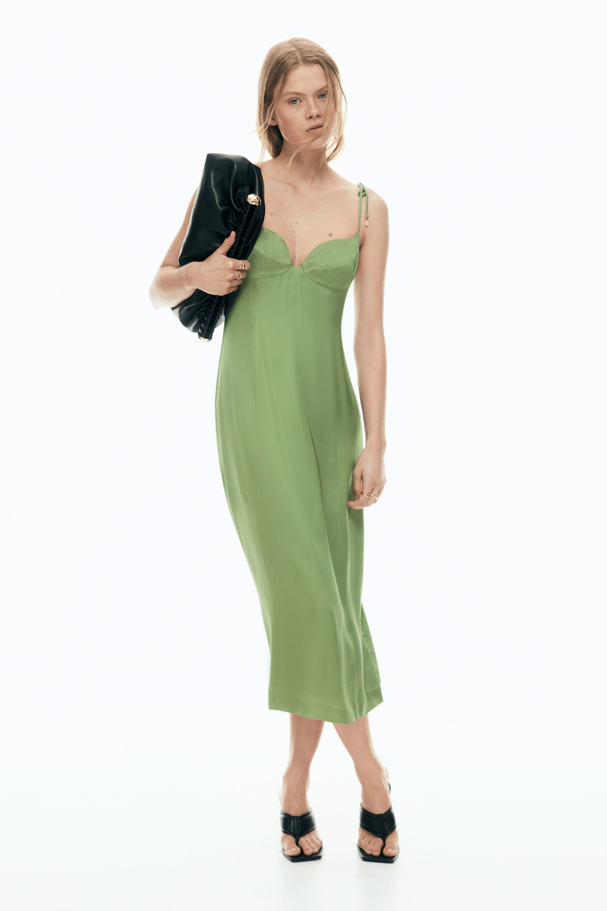 tie strap satin dress Brown Satin Tie-Strap Maxi Dress Mocha Bronze / L