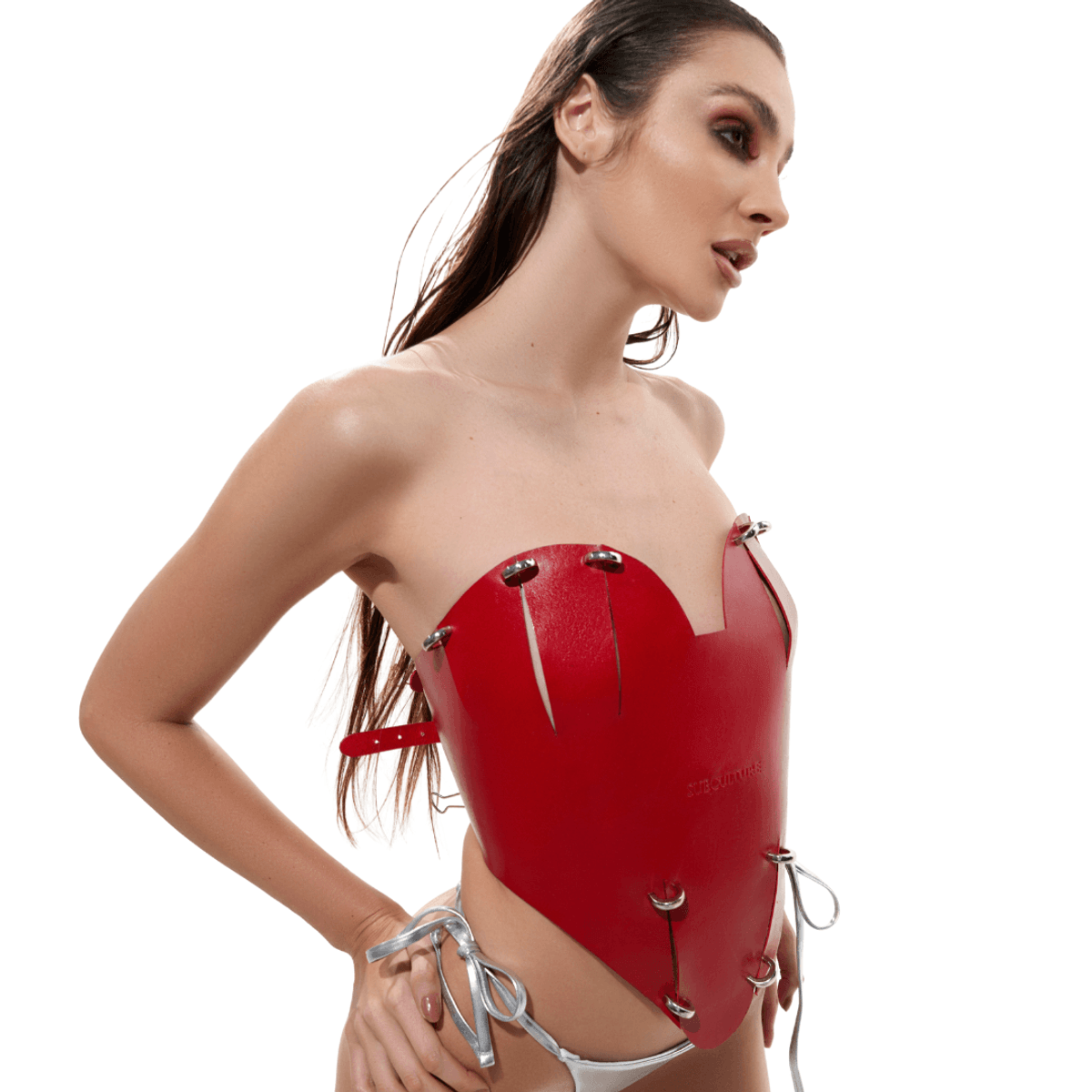 Premium Leather Love Corset - Handcrafted Body Harness - View 4 - Superr*
