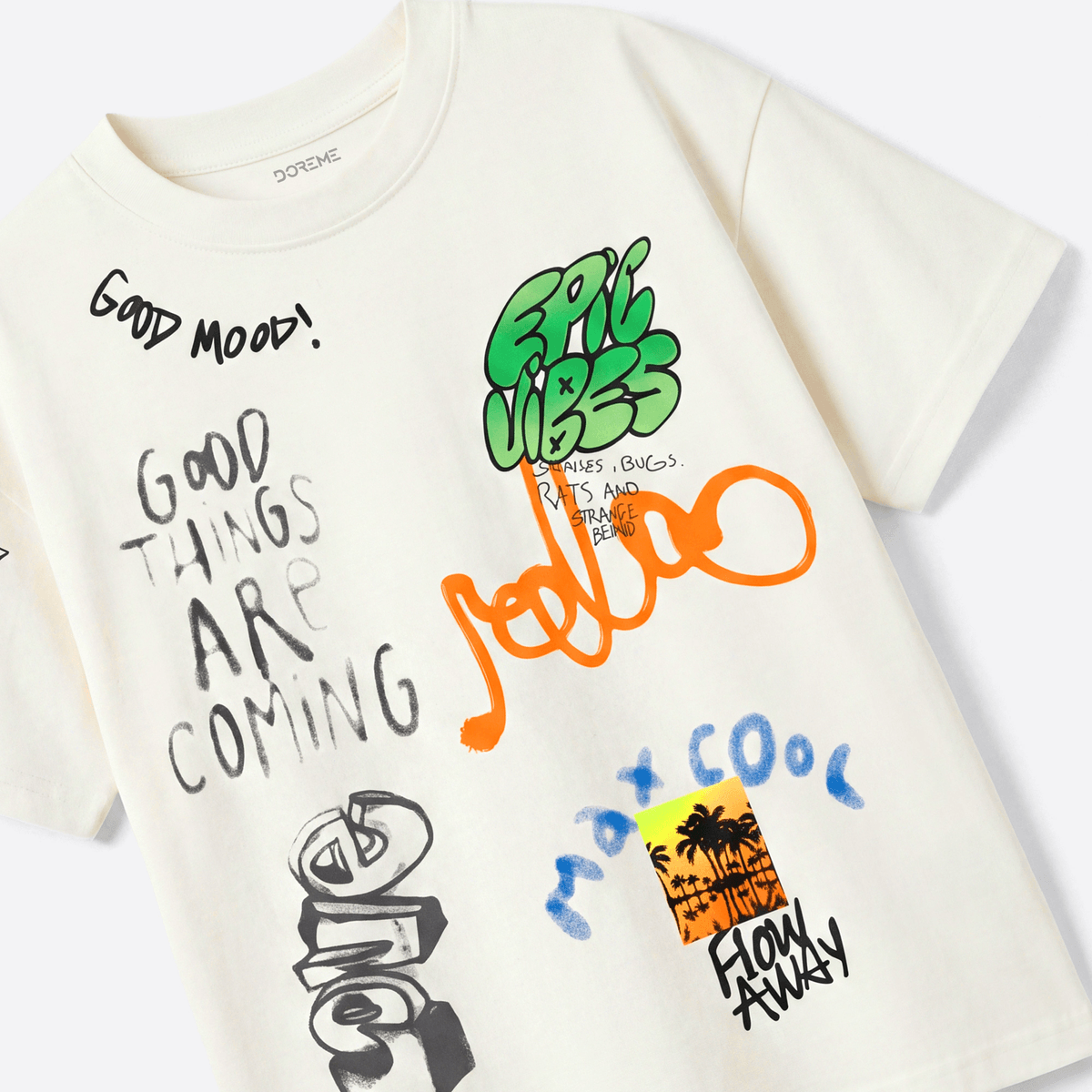 Good Things are Coming Cream Cotton T-Shirt - View 3 - Superr*